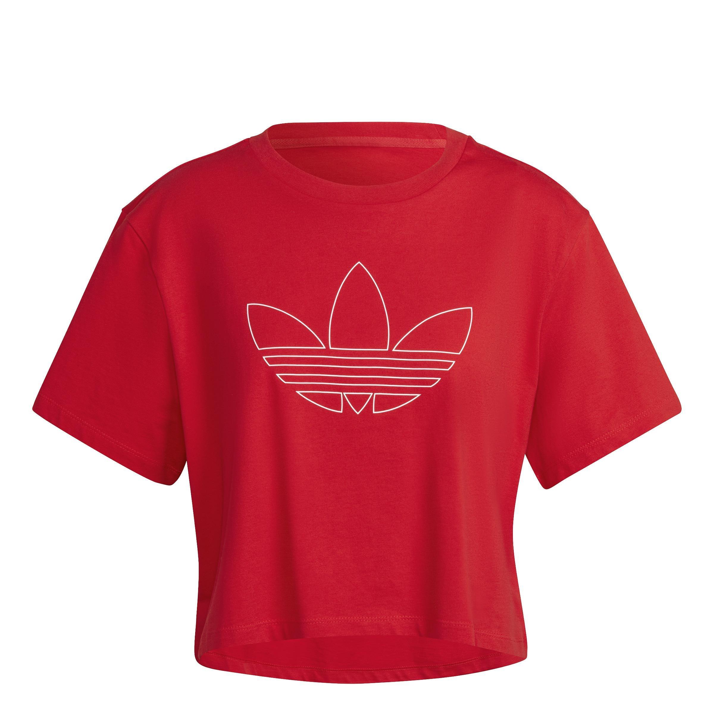 Crop Long-Sleeve Top, Red, , large image number 0
