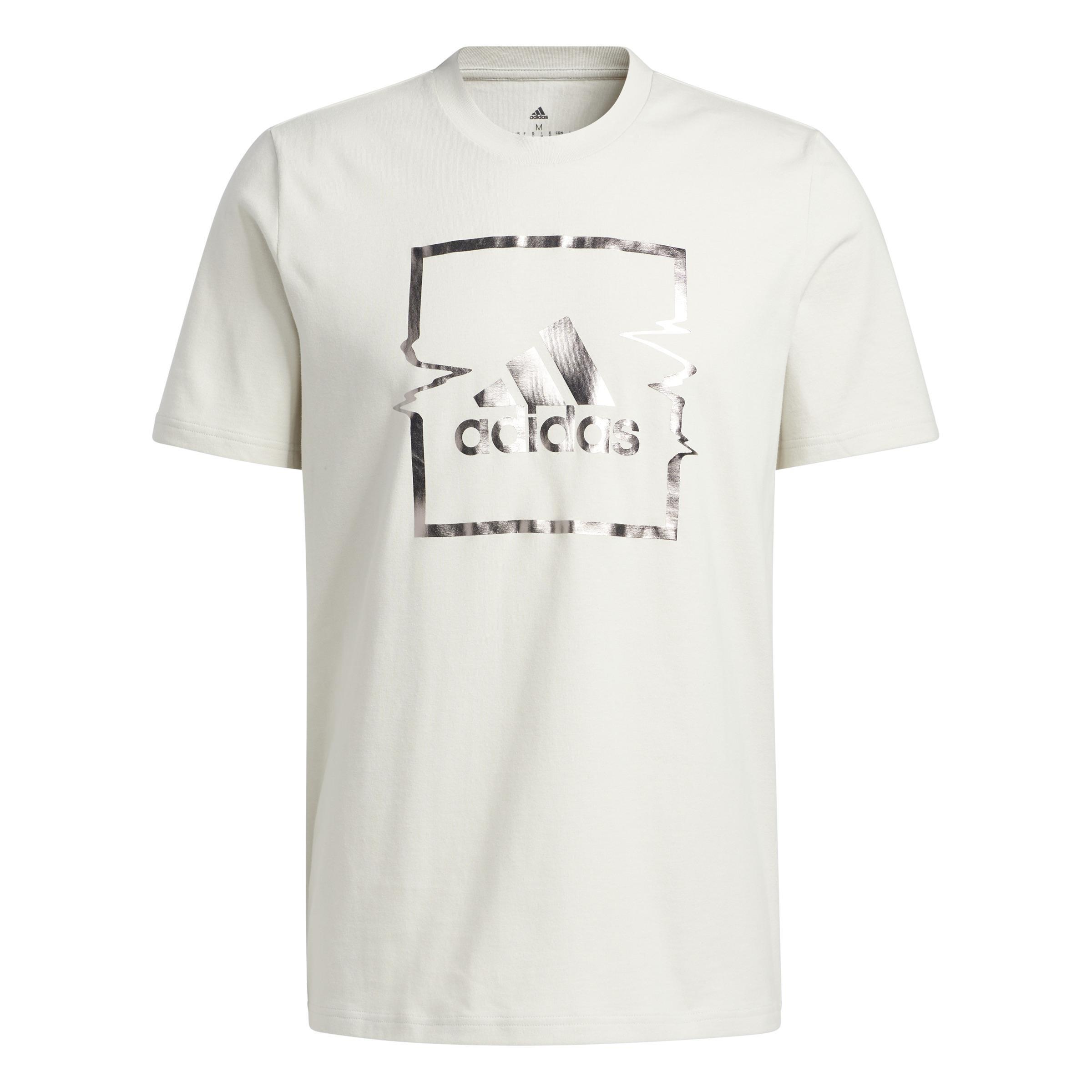 Liquid Foil Graphic T-shirt, Beige, A901_ONE, medium