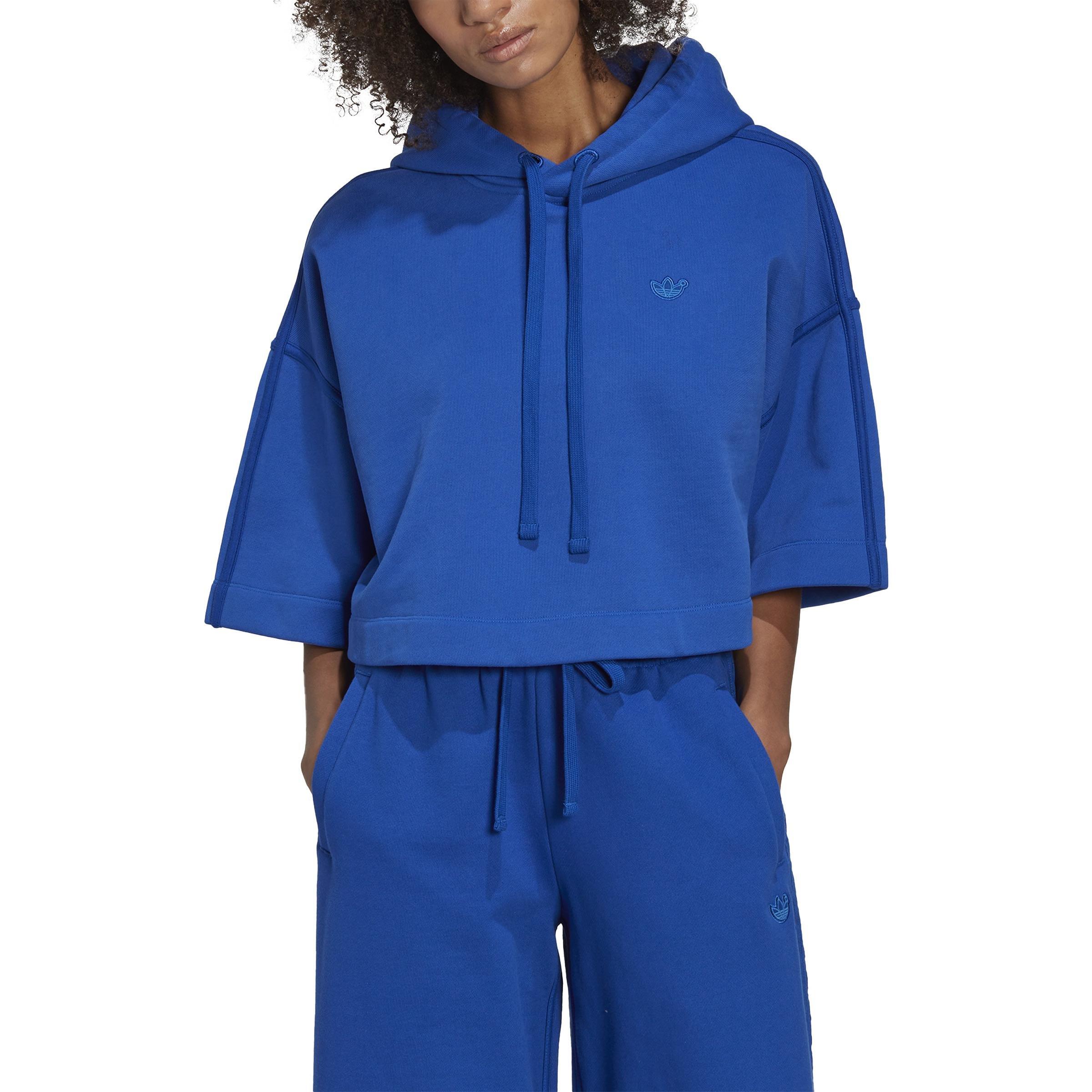 Blue Version Crop Made To Be Remade Hoodie, Blue, A901_ONE, medium