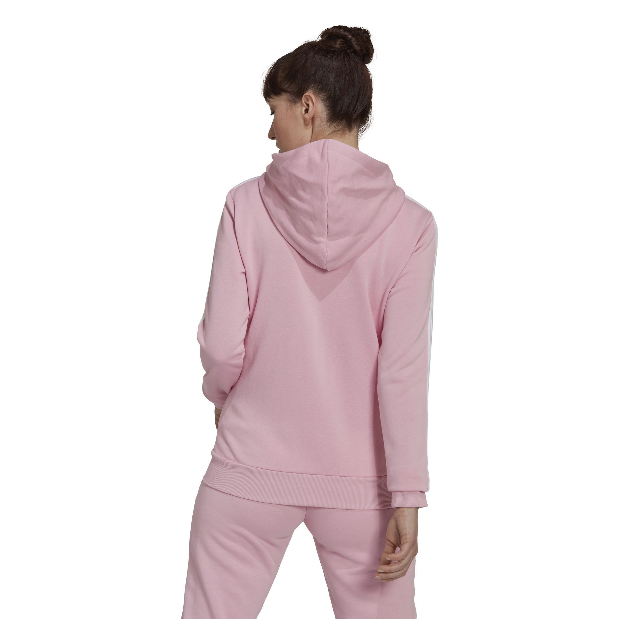 Essentials French Terry 3-Stripes Full-Zip Hoodie, Pink, , large image number 3