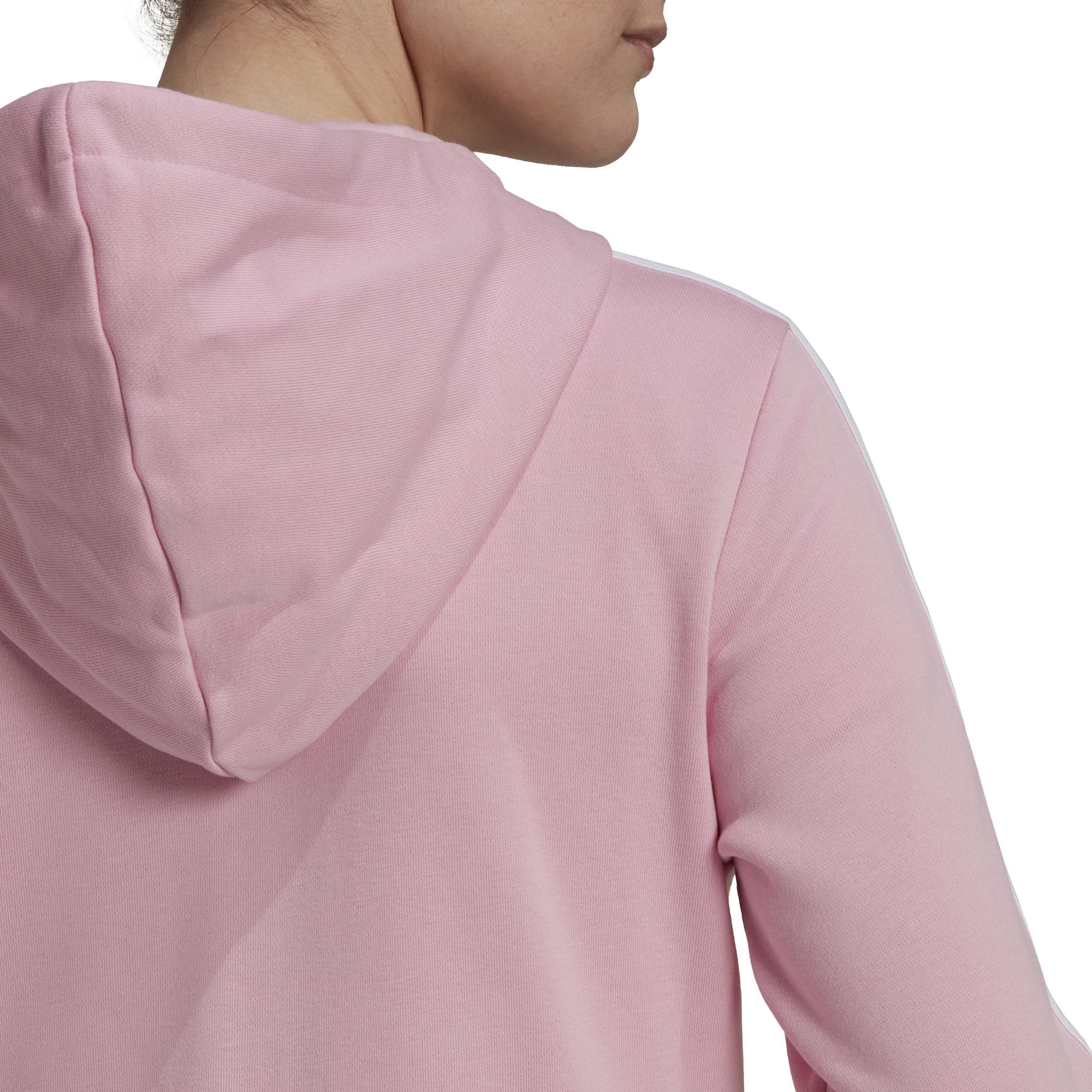 Essentials French Terry 3-Stripes Full-Zip Hoodie, Pink, , large image number 5