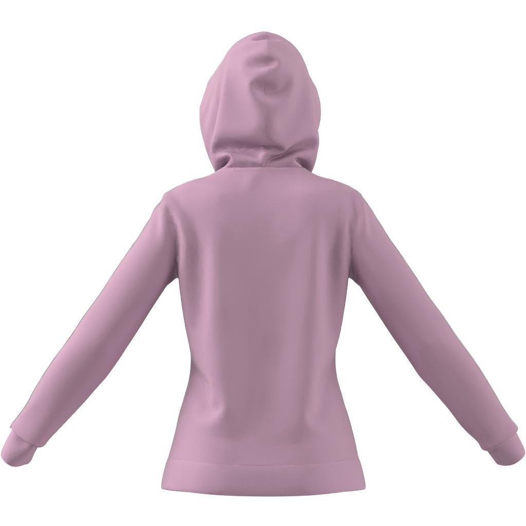 Essentials French Terry 3-Stripes Full-Zip Hoodie, Pink, , large image number 8