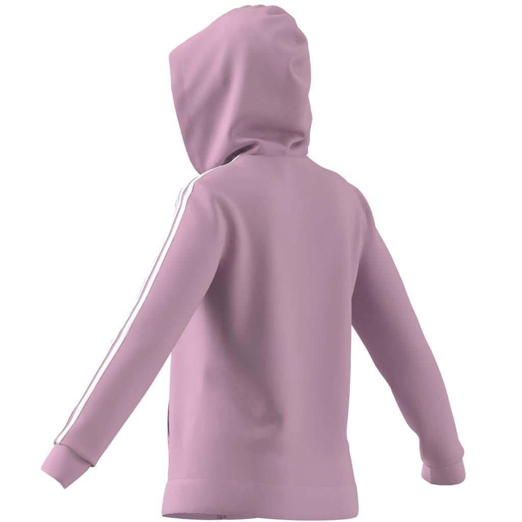 Essentials French Terry 3-Stripes Full-Zip Hoodie, Pink, , large image number 13