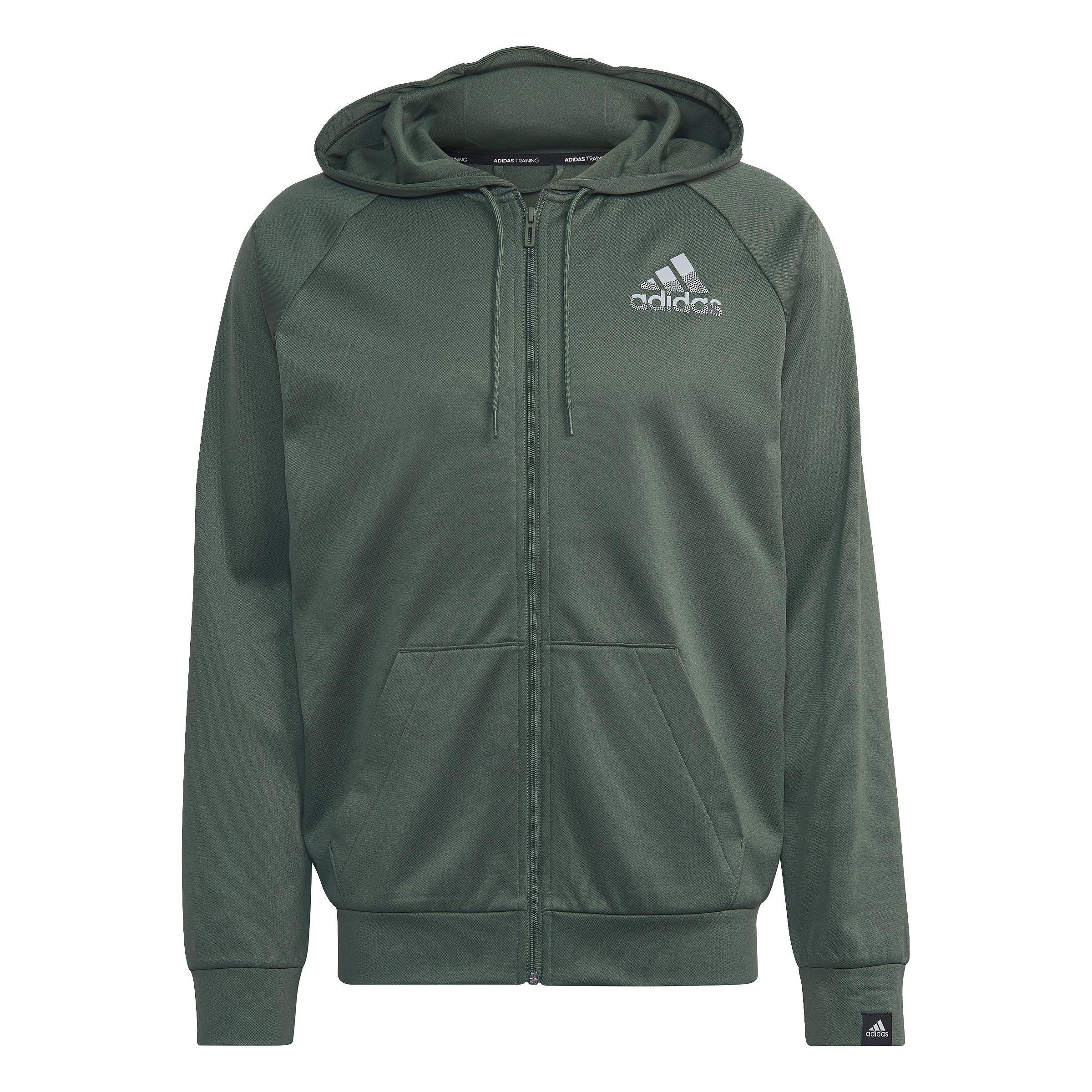 AEROREADY Game and Go Small Logo Full-Zip Hoodie, Green, A901_ONE, large image number 0