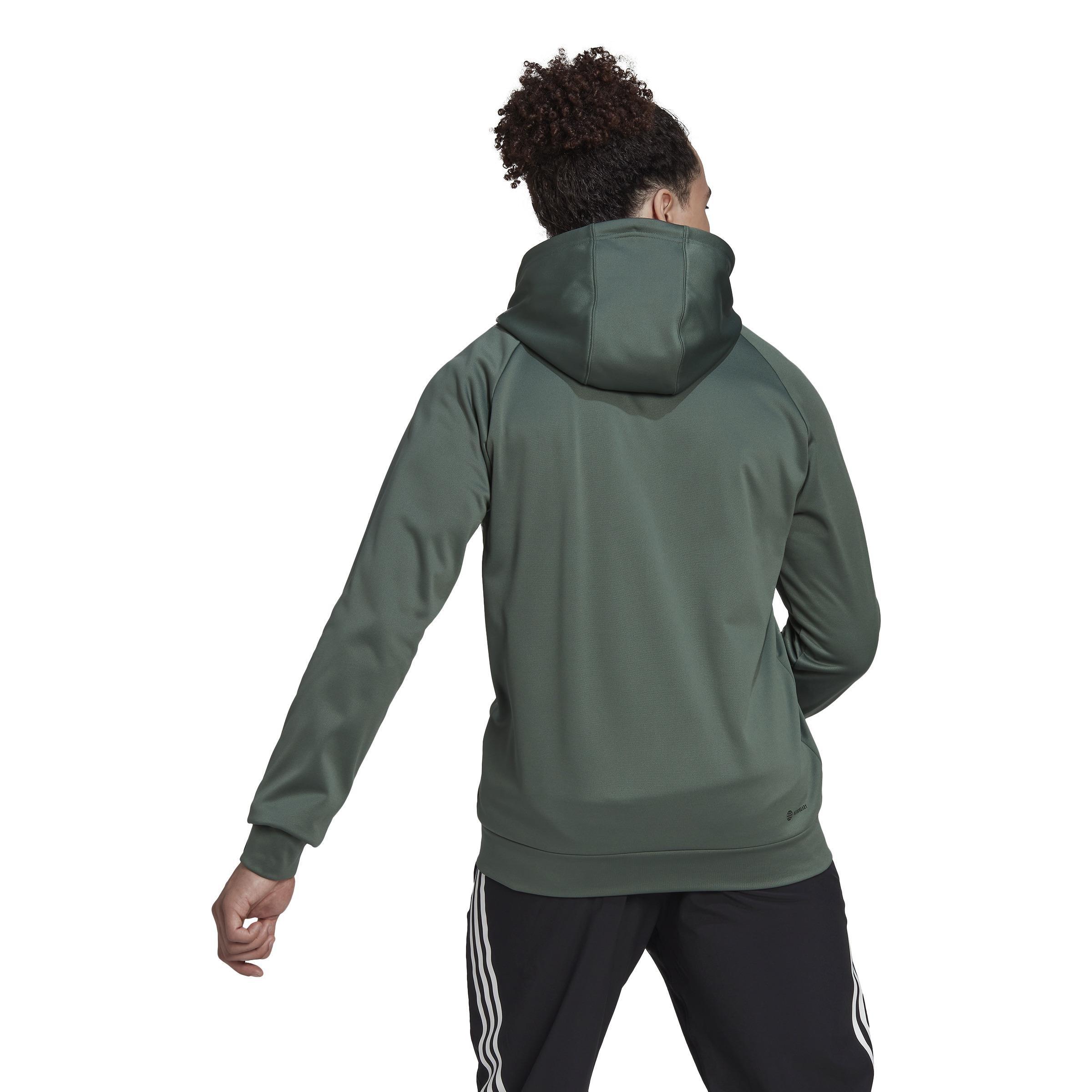 AEROREADY Game and Go Small Logo Full-Zip Hoodie, Green, A901_ONE, large image number 3