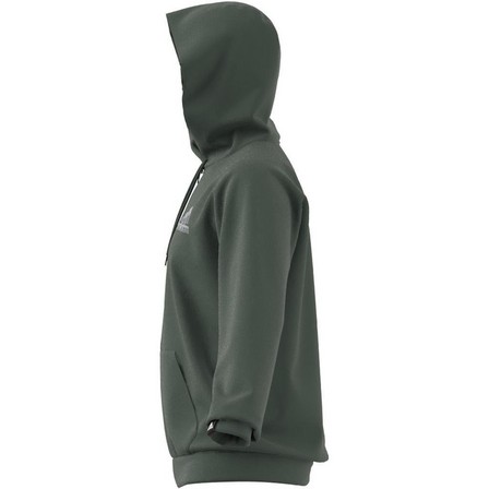 Men Aeroready Game And Go Small Logo Full-Zip Hoodie, Green, A901_ONE, large image number 6