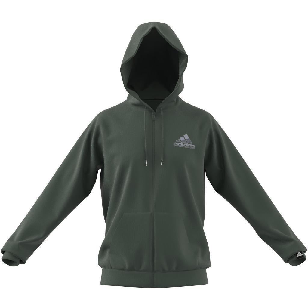 AEROREADY Game and Go Small Logo Full-Zip Hoodie, Green, A901_ONE, large image number 9