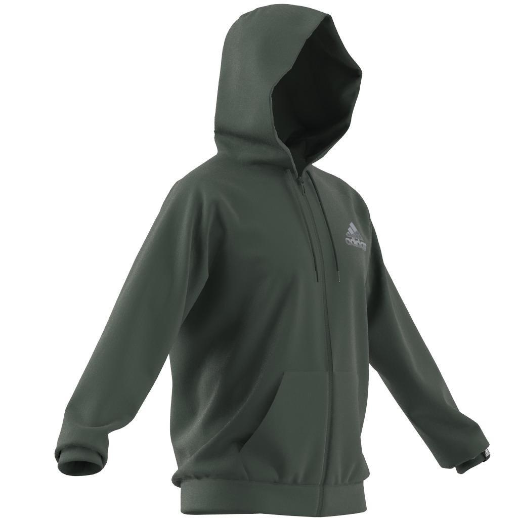 AEROREADY Game and Go Small Logo Full-Zip Hoodie, Green, A901_ONE, large image number 13