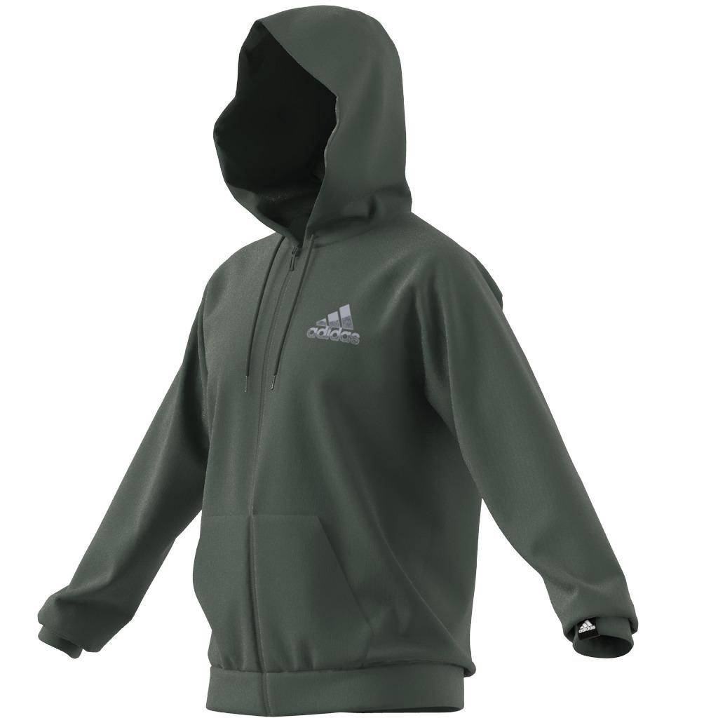 AEROREADY Game and Go Small Logo Full-Zip Hoodie, Green, A901_ONE, large image number 14