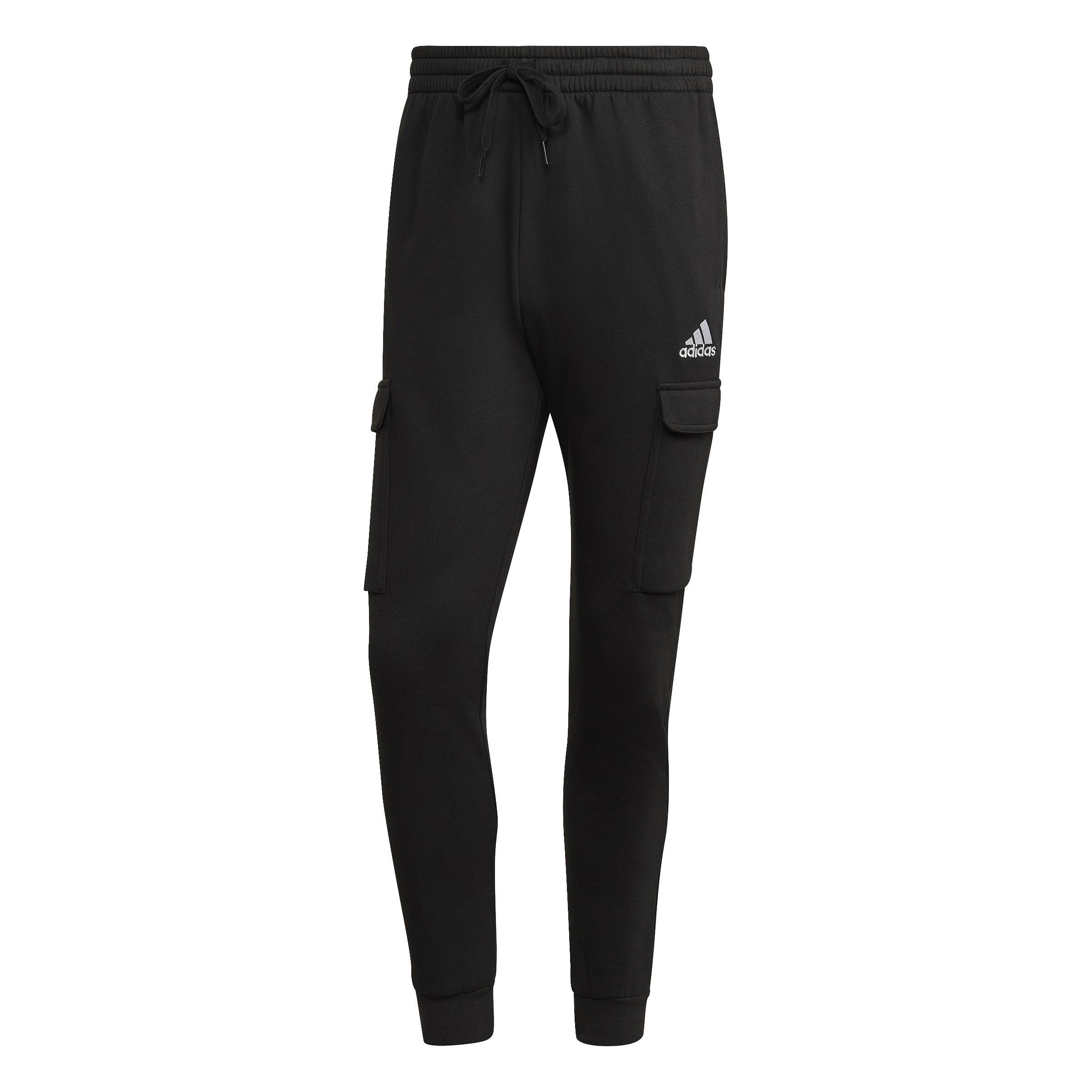 Essentials Fleece Regular Tapered Cargo Joggers, Black, A901_ONE, large image number 0