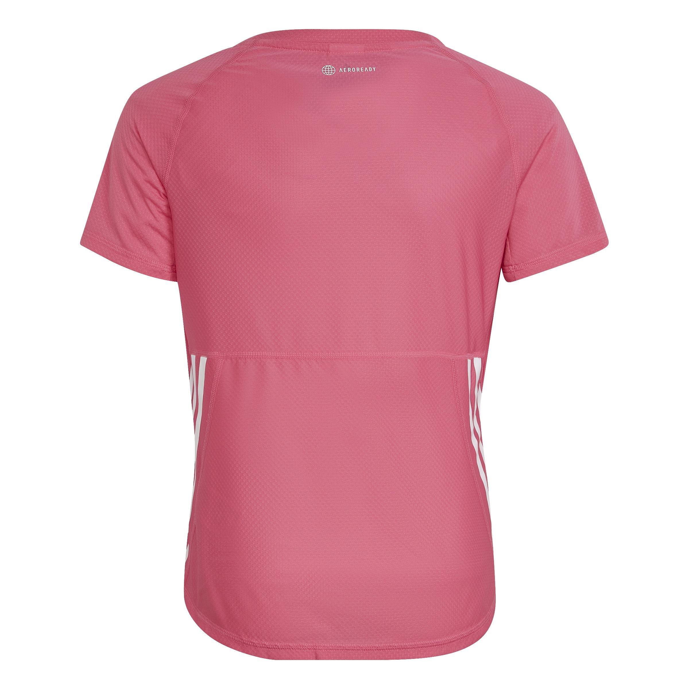 Kids Aeroready Training 3-Stripes T-Shirt, Pink, , large image number 2