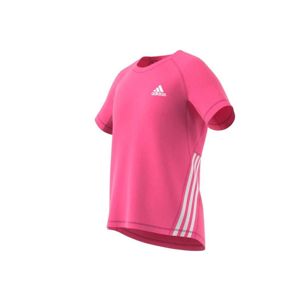 Kids Aeroready Training 3-Stripes T-Shirt, Pink, , large image number 10