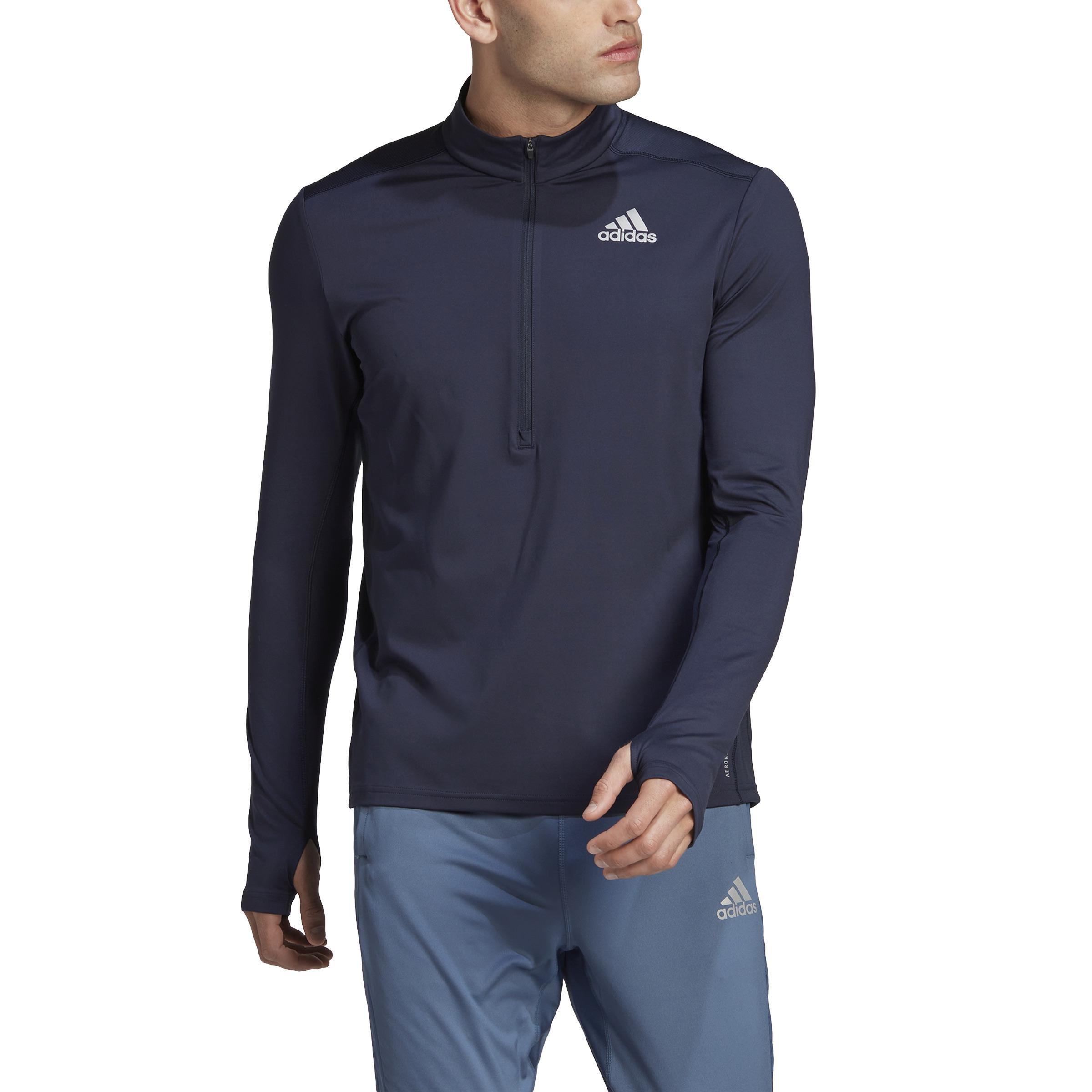 Own The Run 1/2 Zip Long-Sleeve Top, Blue, , large image number 1