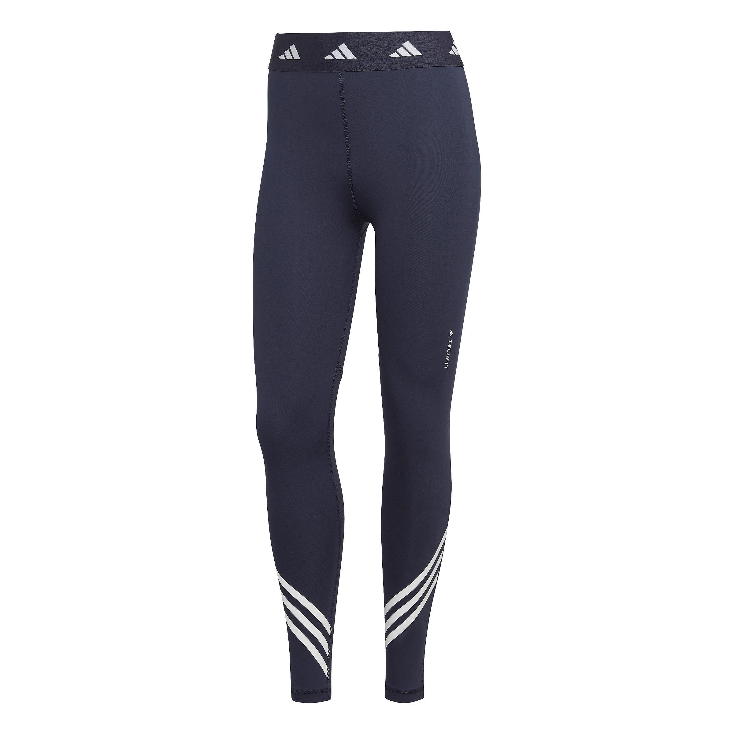 Techfit 3-Stripes Leggings, Blue, A901_ONE, medium