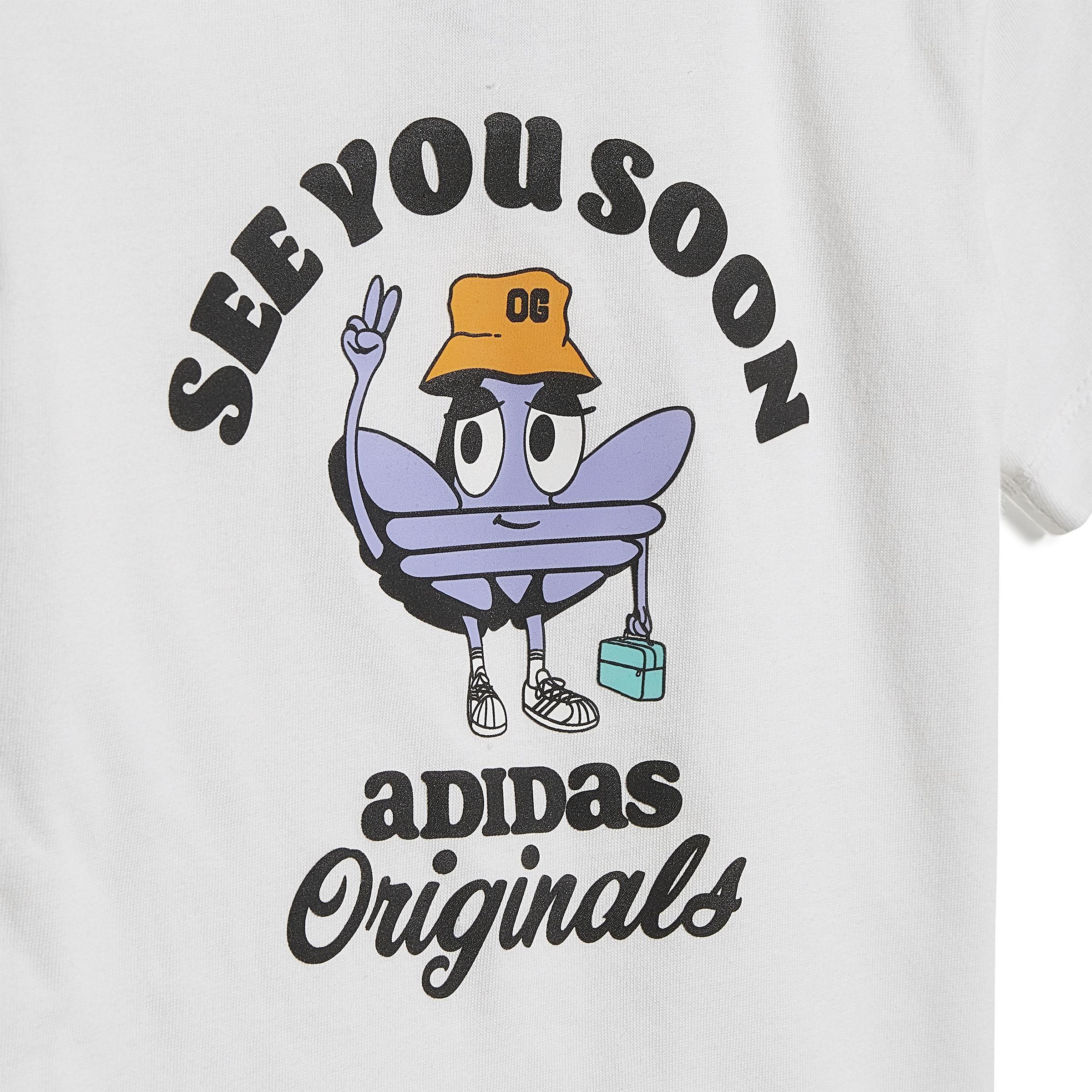 Unisex Kids Trefoil Shorts and Tee Set, White, A901_ONE, large image number 4