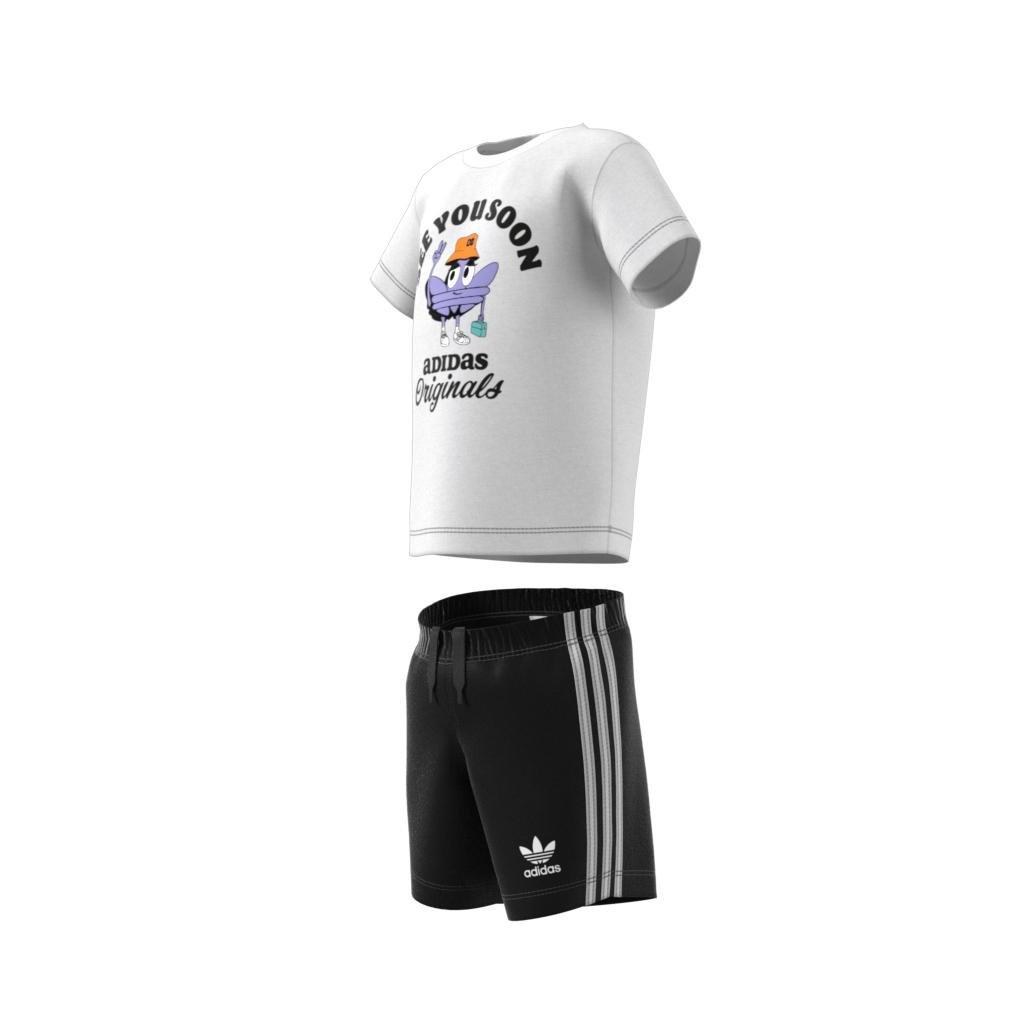 Unisex Kids Trefoil Shorts and Tee Set, White, A901_ONE, large image number 7