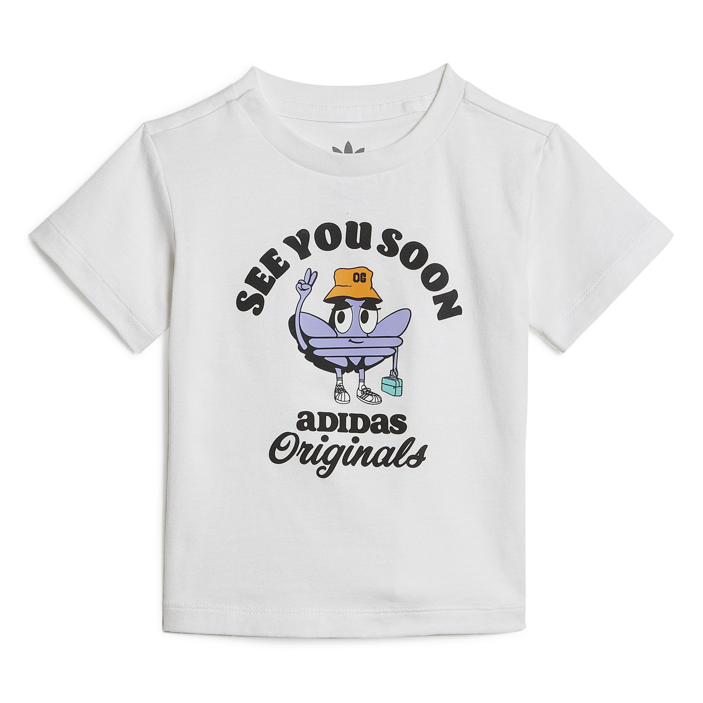 Unisex Kids Trefoil Shorts and Tee Set, White, A901_ONE, large image number 12