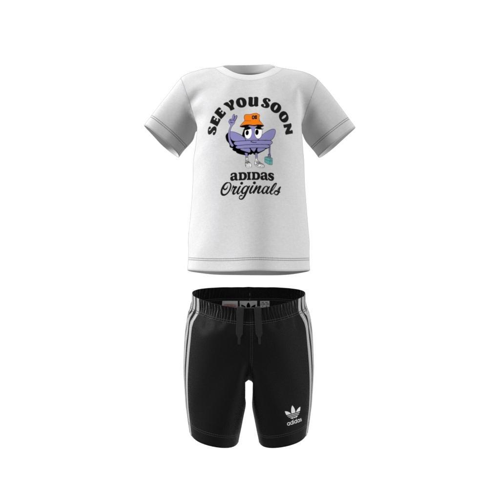 Unisex Kids Trefoil Shorts and Tee Set, White, A901_ONE, large image number 14