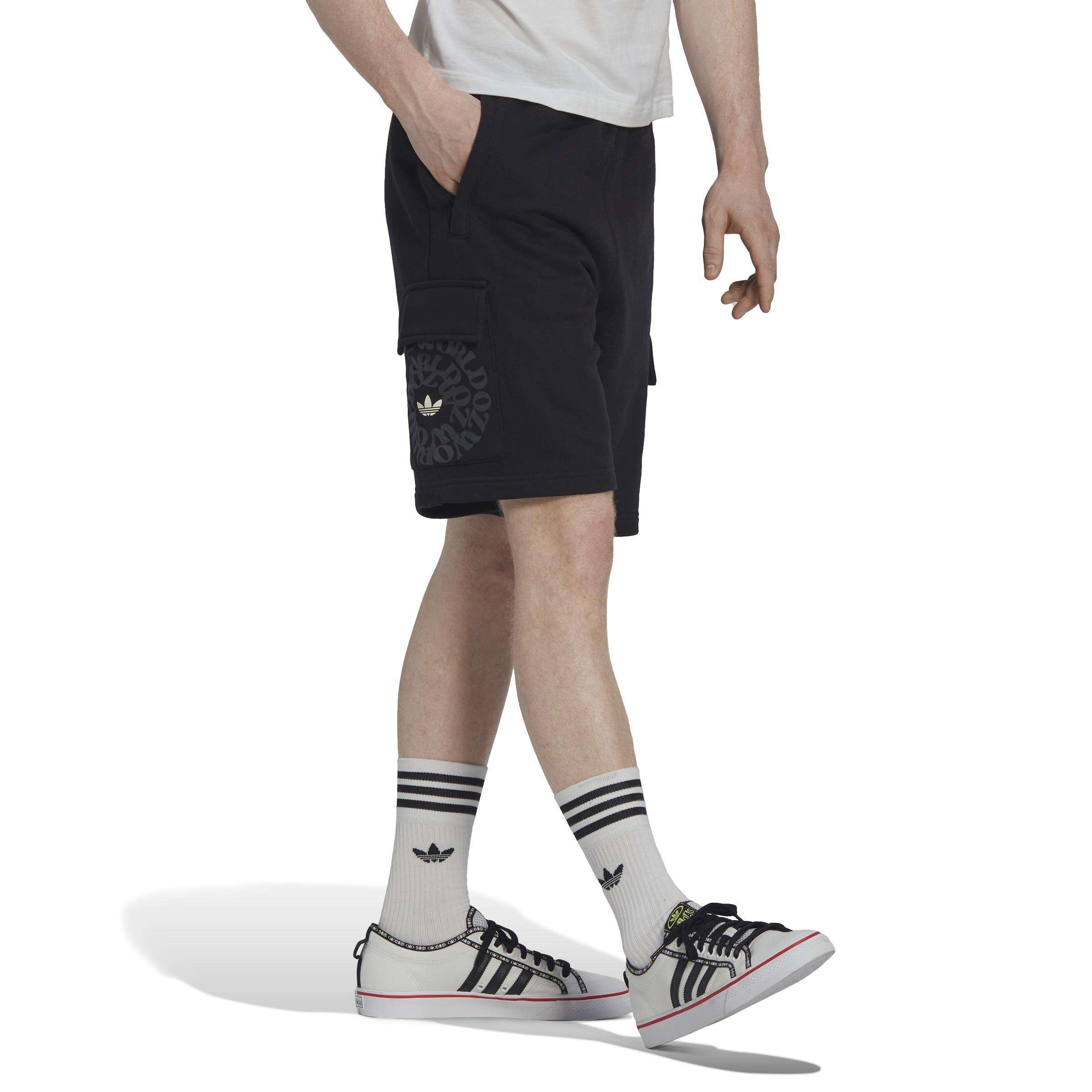 Graphic Ozworld Cargo Shorts, Black, A901_ONE, large image number 0