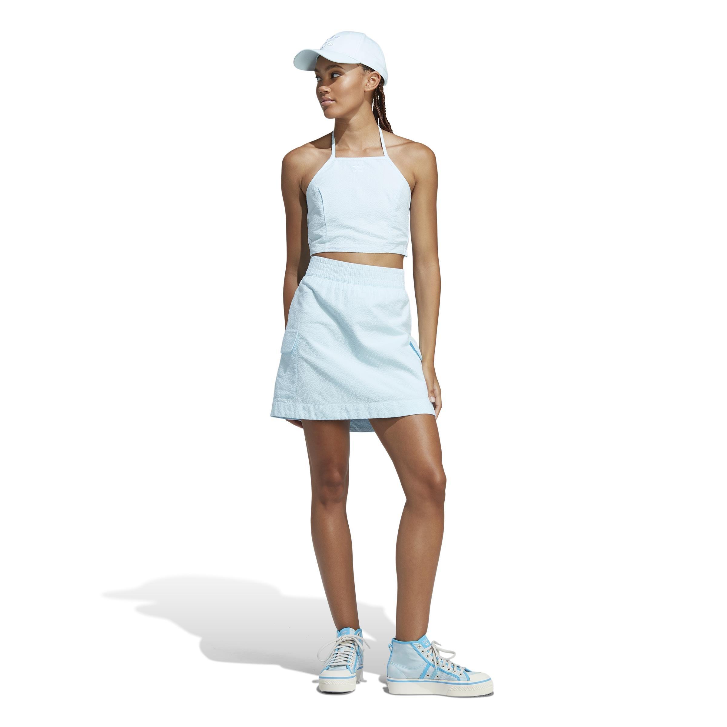 Adicolor Classics Poplin Halter-Neck Top, Blue, A901_ONE, large image number 8