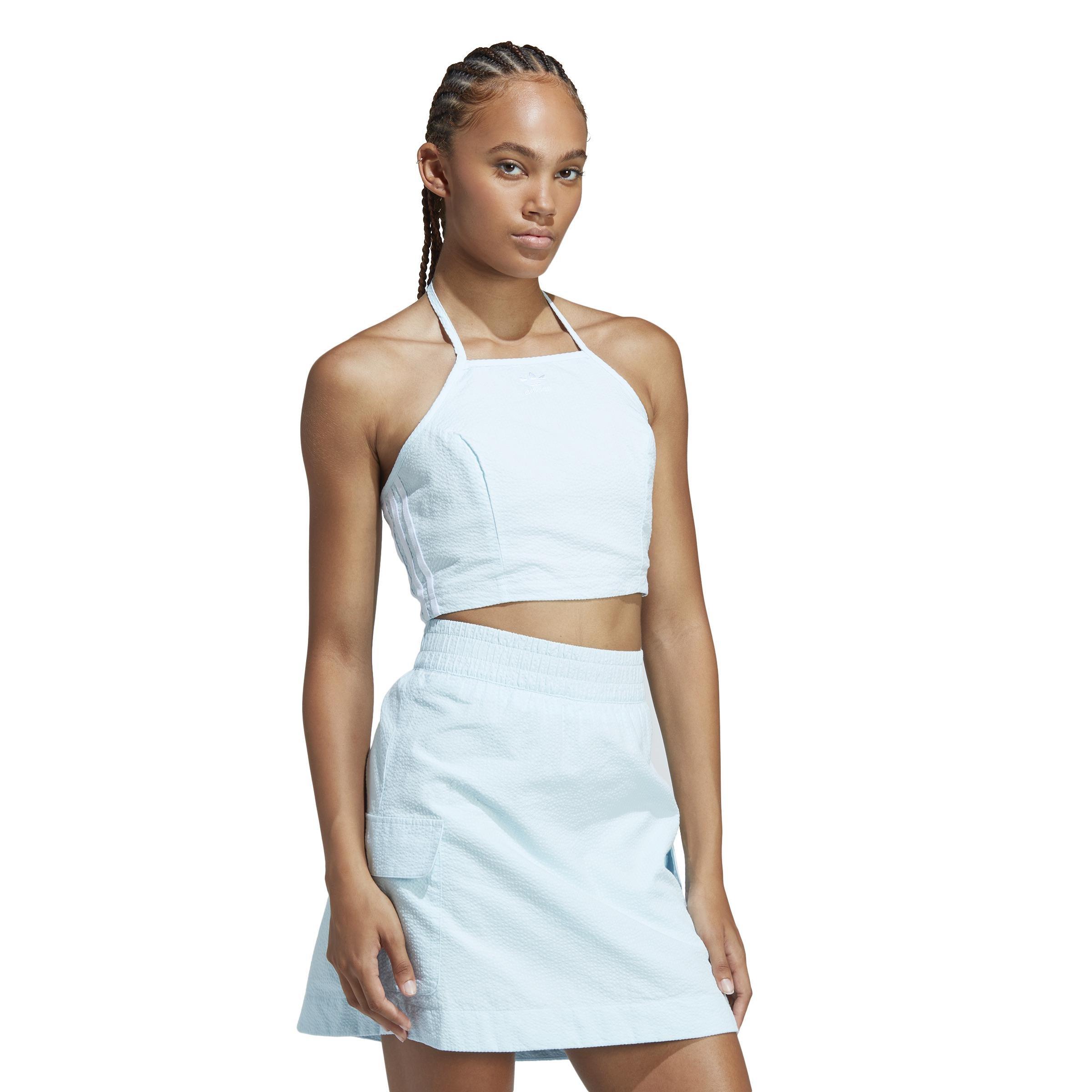 Adicolor Classics Poplin Halter-Neck Top, Blue, A901_ONE, large image number 10