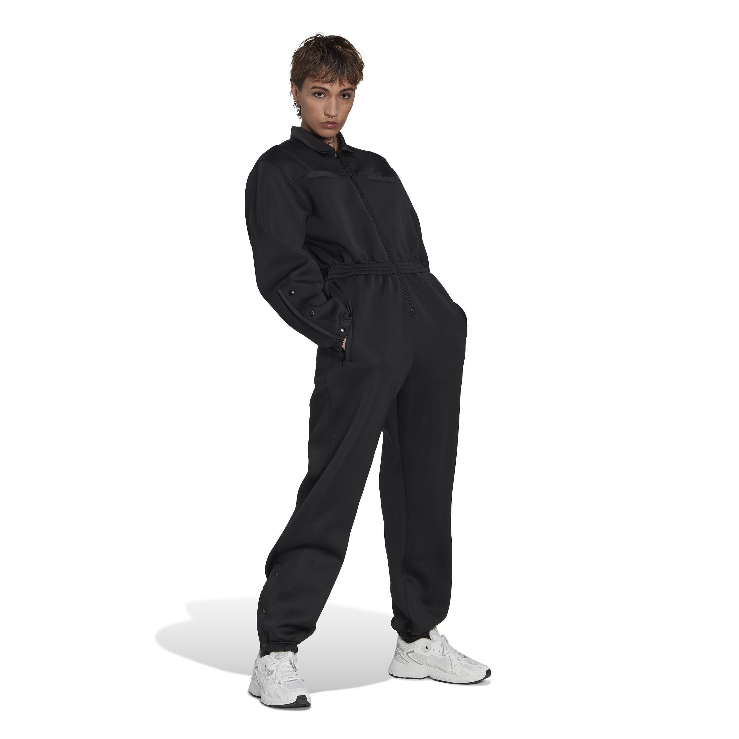 Spacer Jumpsuit With Nylon Pocket Overlays, Black, A901_ONE, medium