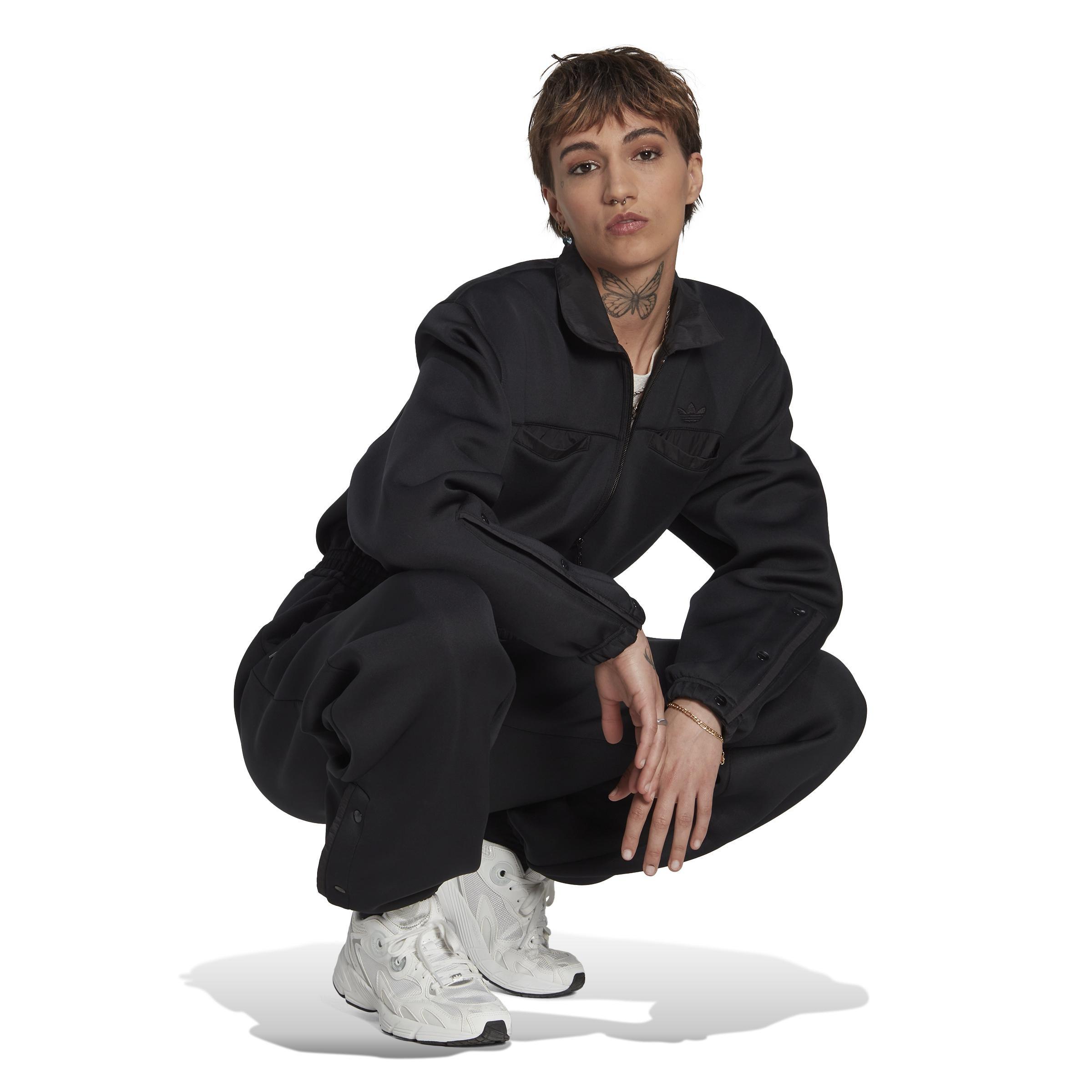 Spacer Jumpsuit With Nylon Pocket Overlays, Black, A901_ONE, medium