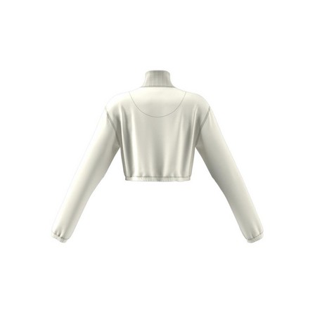 Women Cropped Half-Zip Sweatshirt, White, A901_ONE, large image number 7