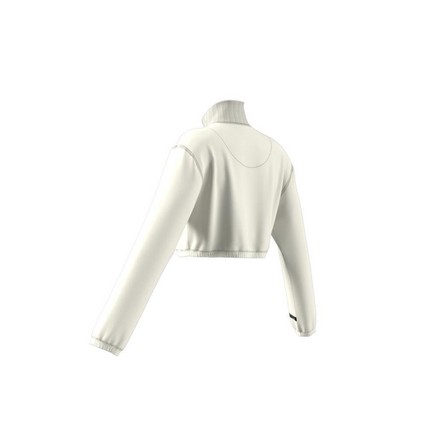 Women Cropped Half-Zip Sweatshirt, White, A901_ONE, large image number 8