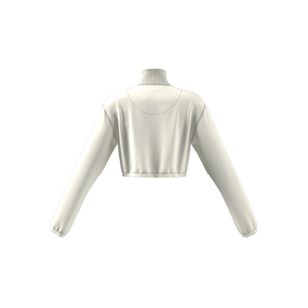 Cropped Half-Zip Sweatshirt, White, , large image number 10