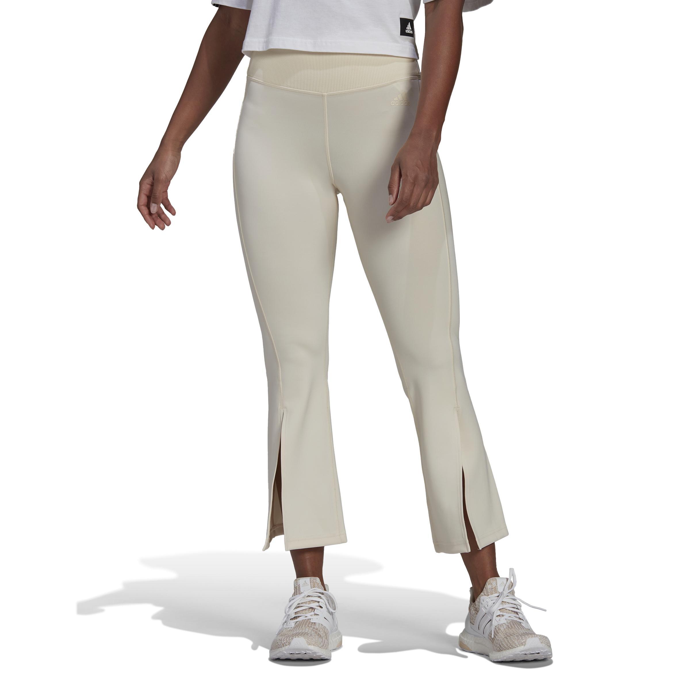 Hyperglam Flared Rib Tracksuit Bottoms, Beige, , large image number 0