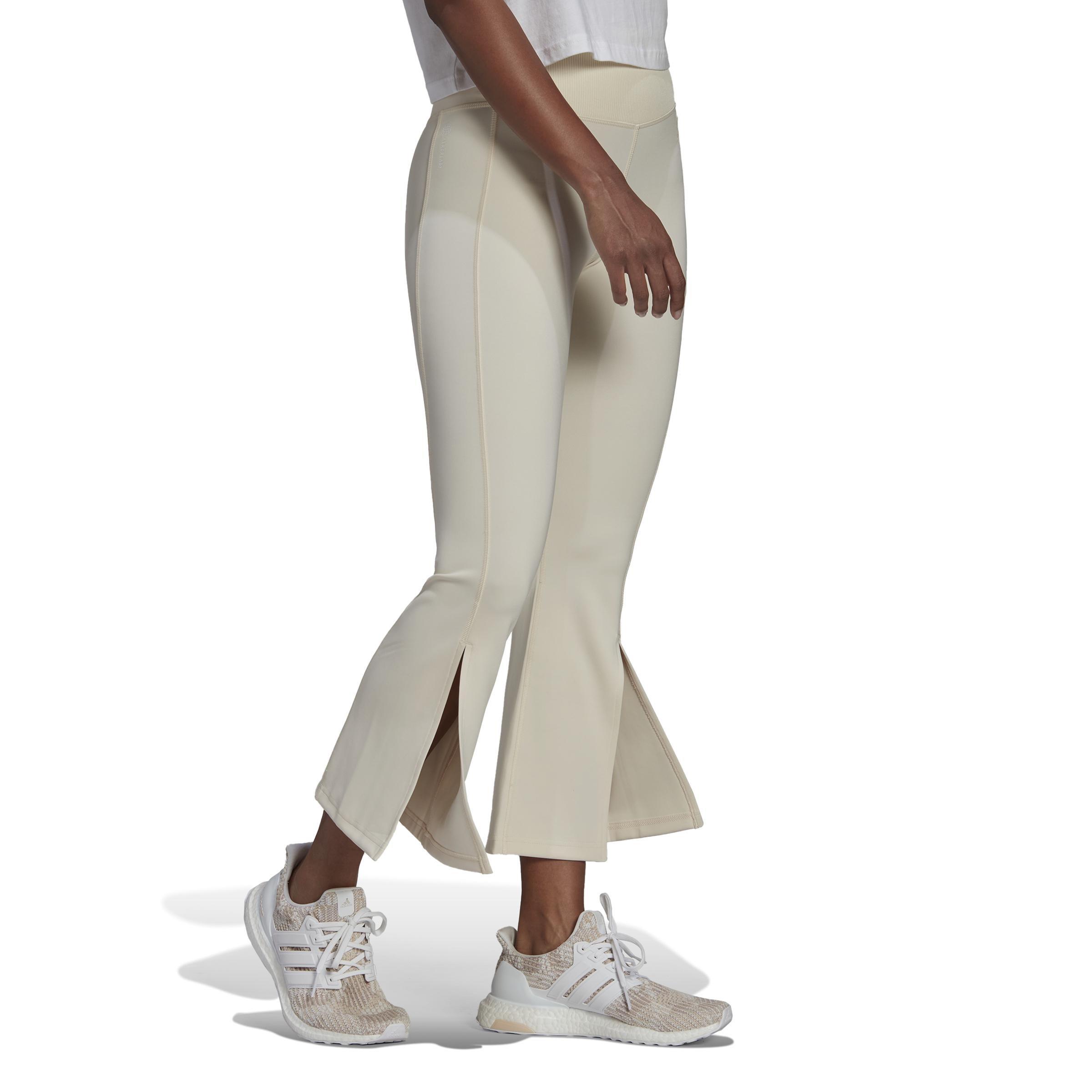 Hyperglam Flared Rib Tracksuit Bottoms, Beige, , large image number 1