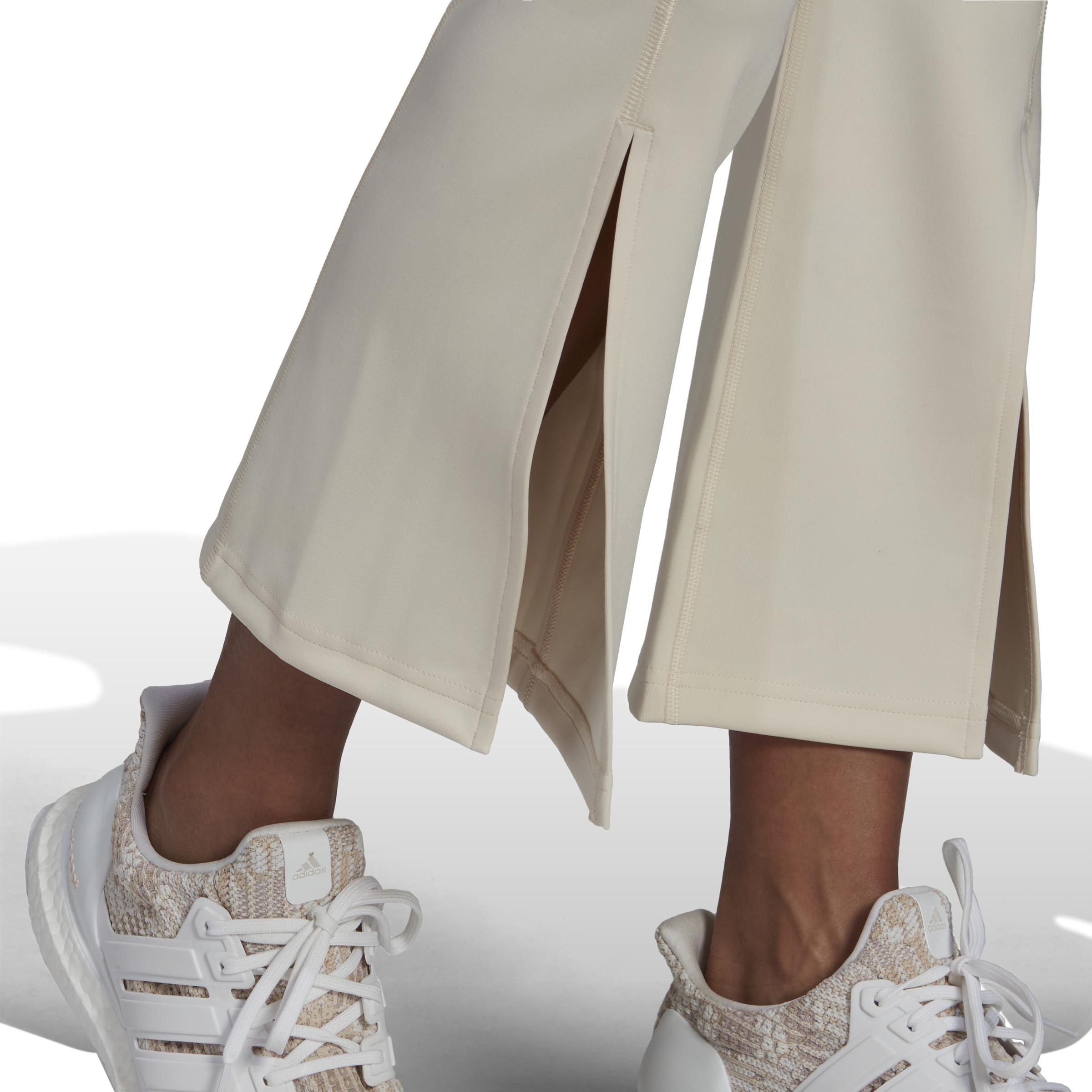 Hyperglam Flared Rib Tracksuit Bottoms, Beige, , large image number 6