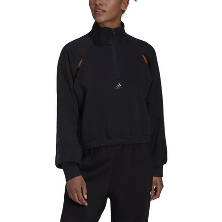 Women Hyperglam Fleece Sweatshirt, Black, A901_ONE, large image number 2