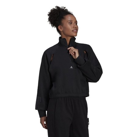 Women Hyperglam Fleece Sweatshirt, Black, A901_ONE, large image number 9