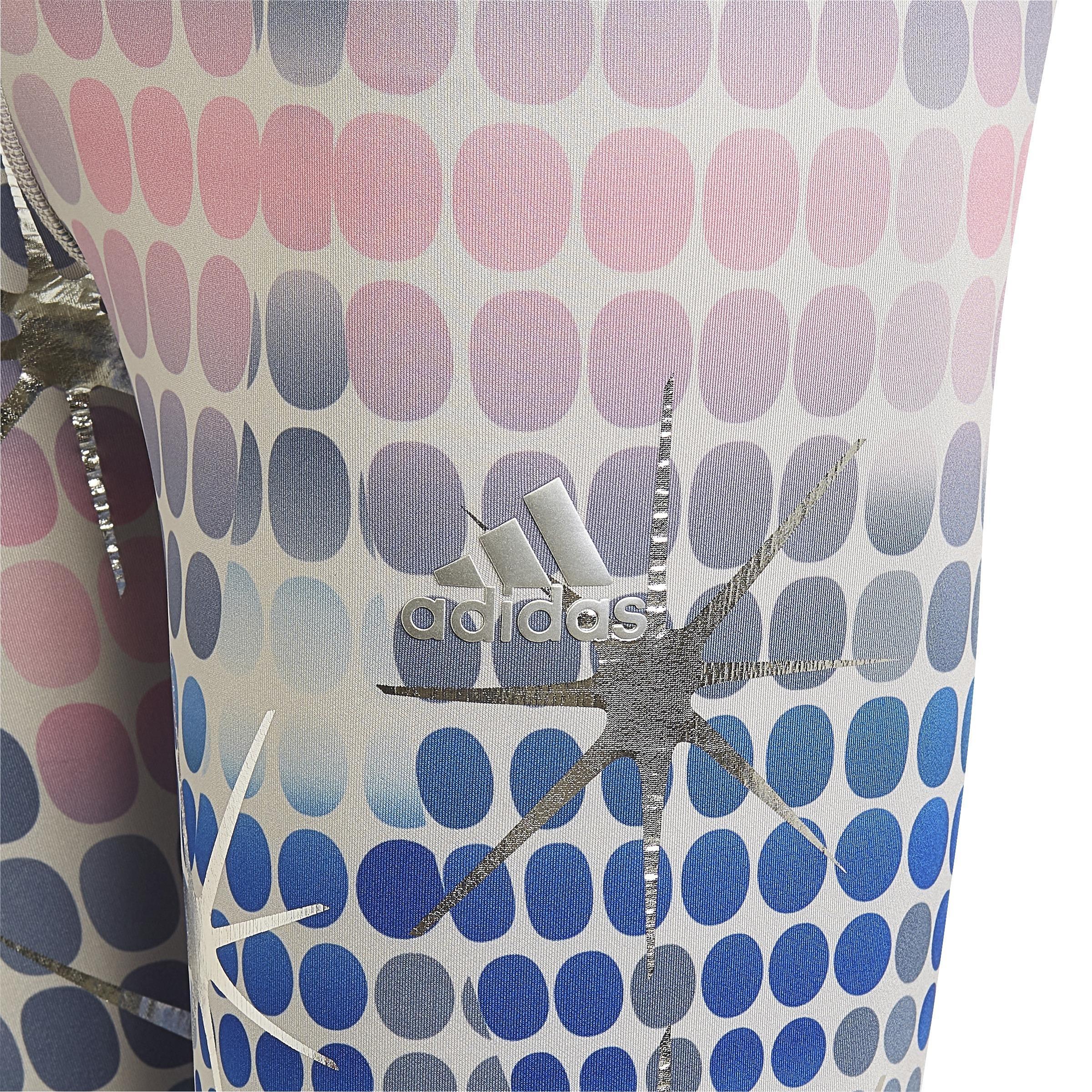 Kids Dance Allover Print Leggings, Blue, A901_ONE, medium