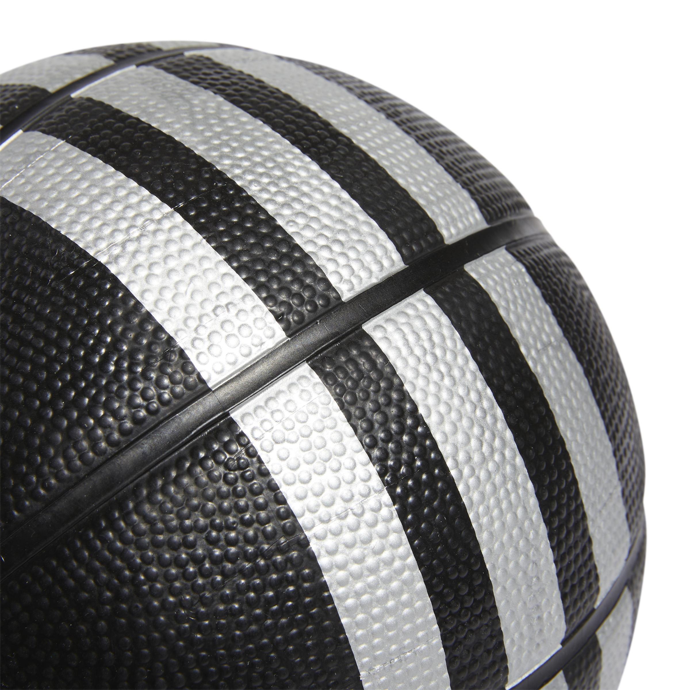 3-Stripes Rubber Mini Basketball, Black, A901_ONE, large image number 2