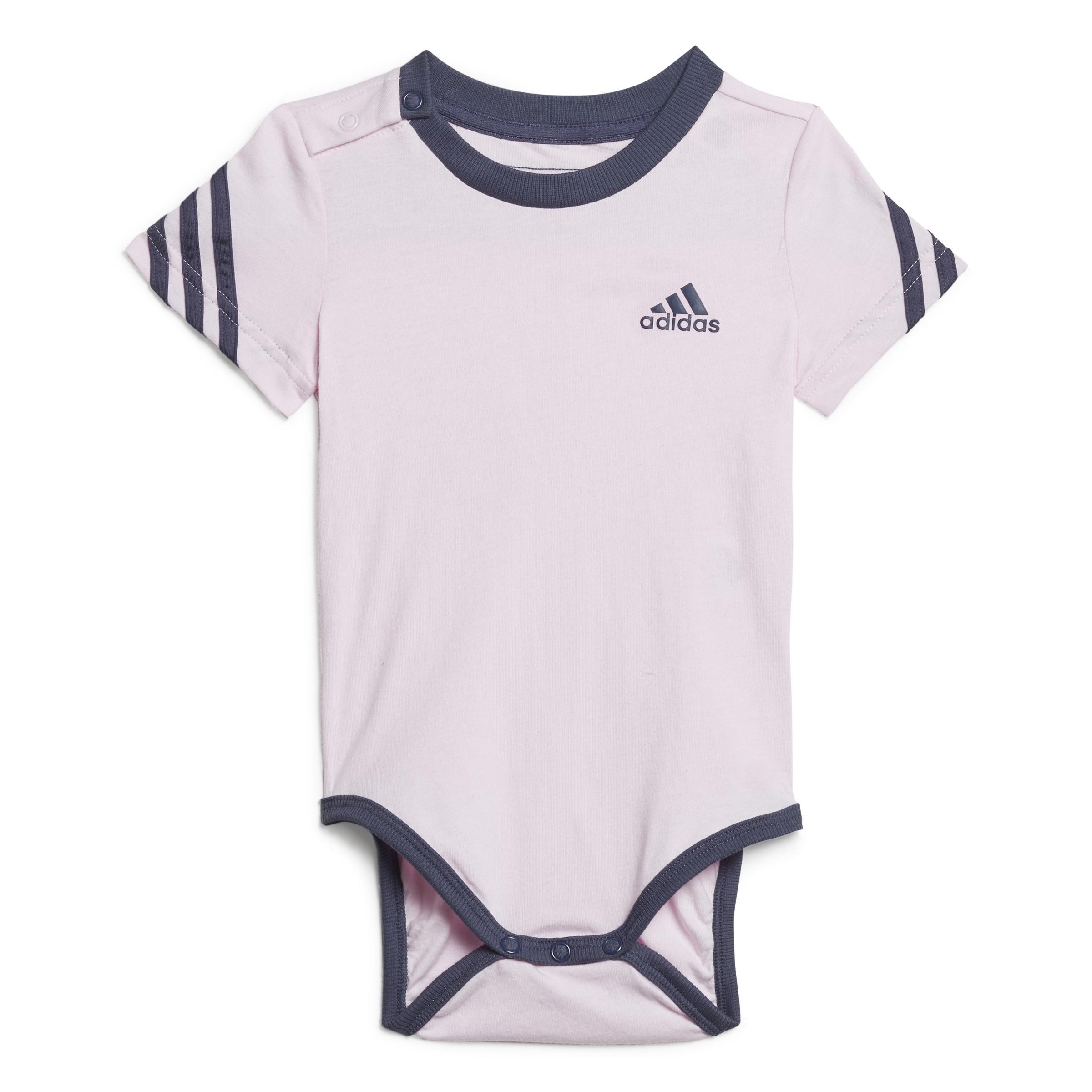 Unisex 3-Stripes Onesie With Bib, Pink, A901_ONE, large image number 11