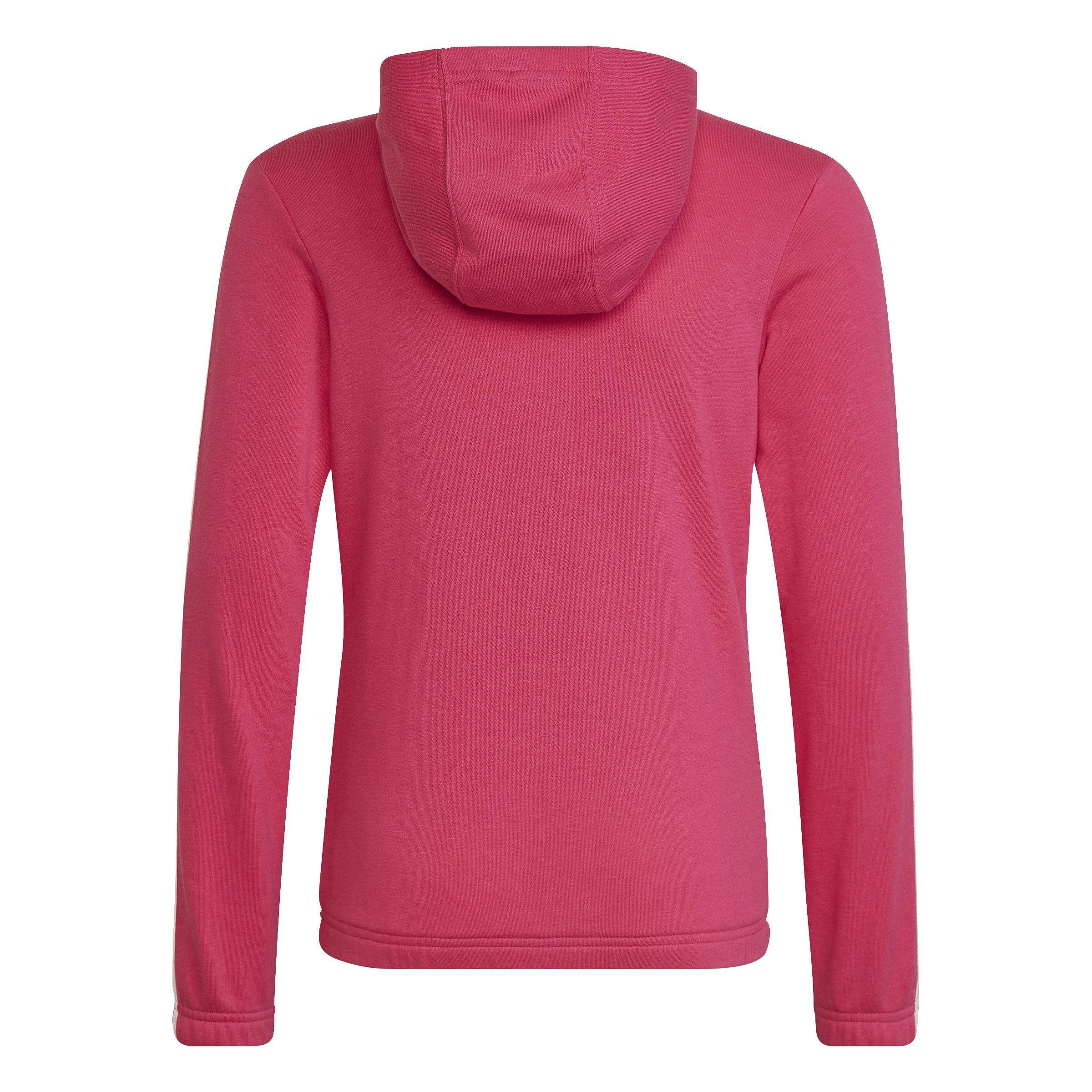 Kids Adidas Essentials 3-Stripes Full-Zip Hoodie, Pink, , large image number 2