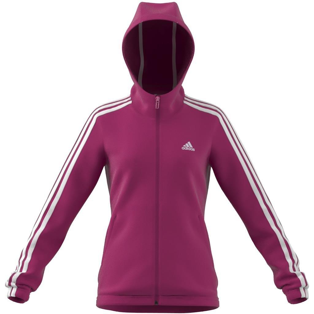 Kids Adidas Essentials 3-Stripes Full-Zip Hoodie, Pink, , large image number 6
