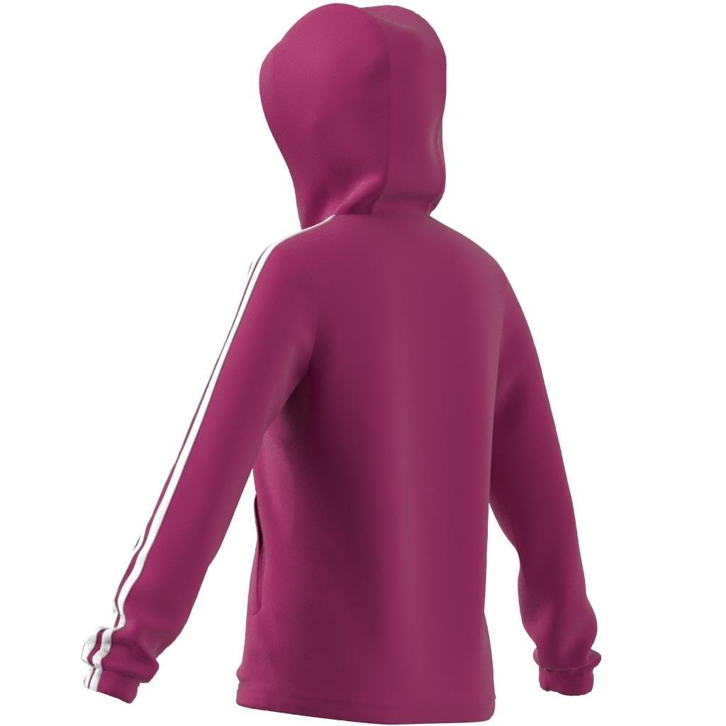 Kids Adidas Essentials 3-Stripes Full-Zip Hoodie, Pink, , large image number 7