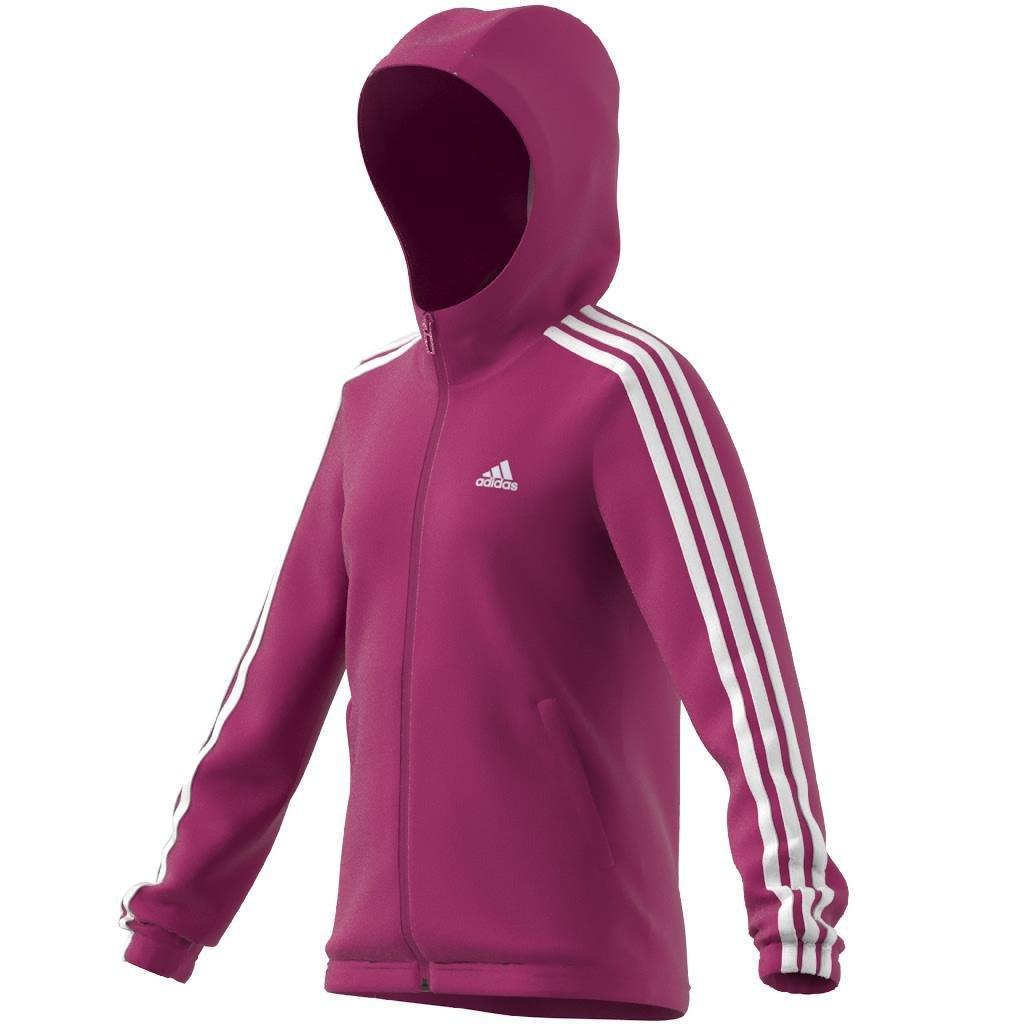 Kids Adidas Essentials 3-Stripes Full-Zip Hoodie, Pink, , large image number 9