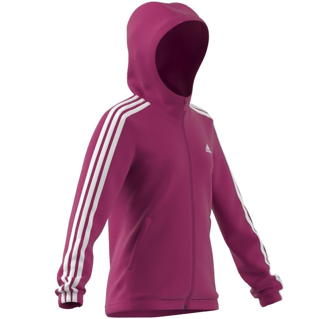 Kids Adidas Essentials 3-Stripes Full-Zip Hoodie, Pink, , large image number 12