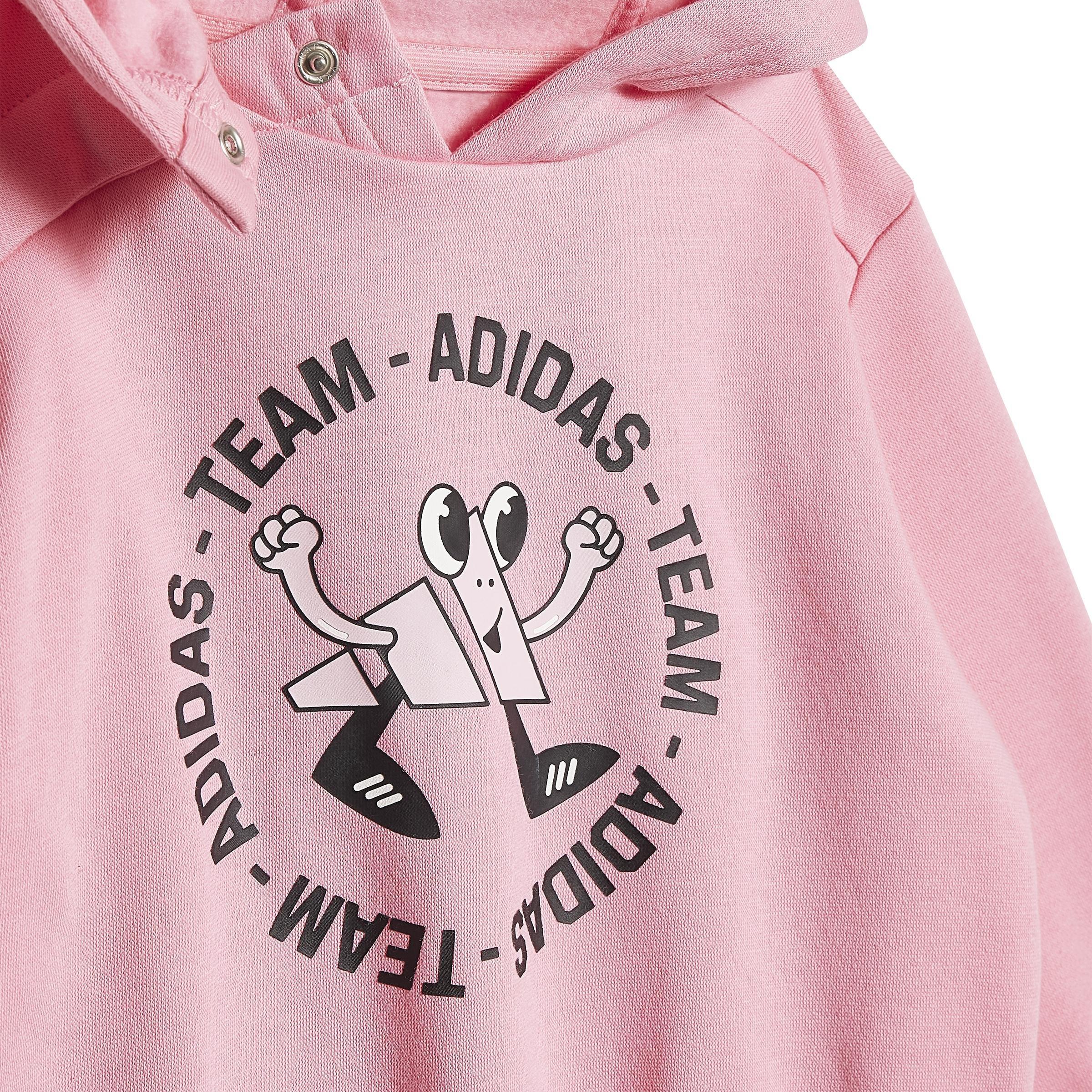 Unisex Kids Team adidas Oversized Fleece Jogger Set (Gender Neutral), Pink, A901_ONE, large image number 4
