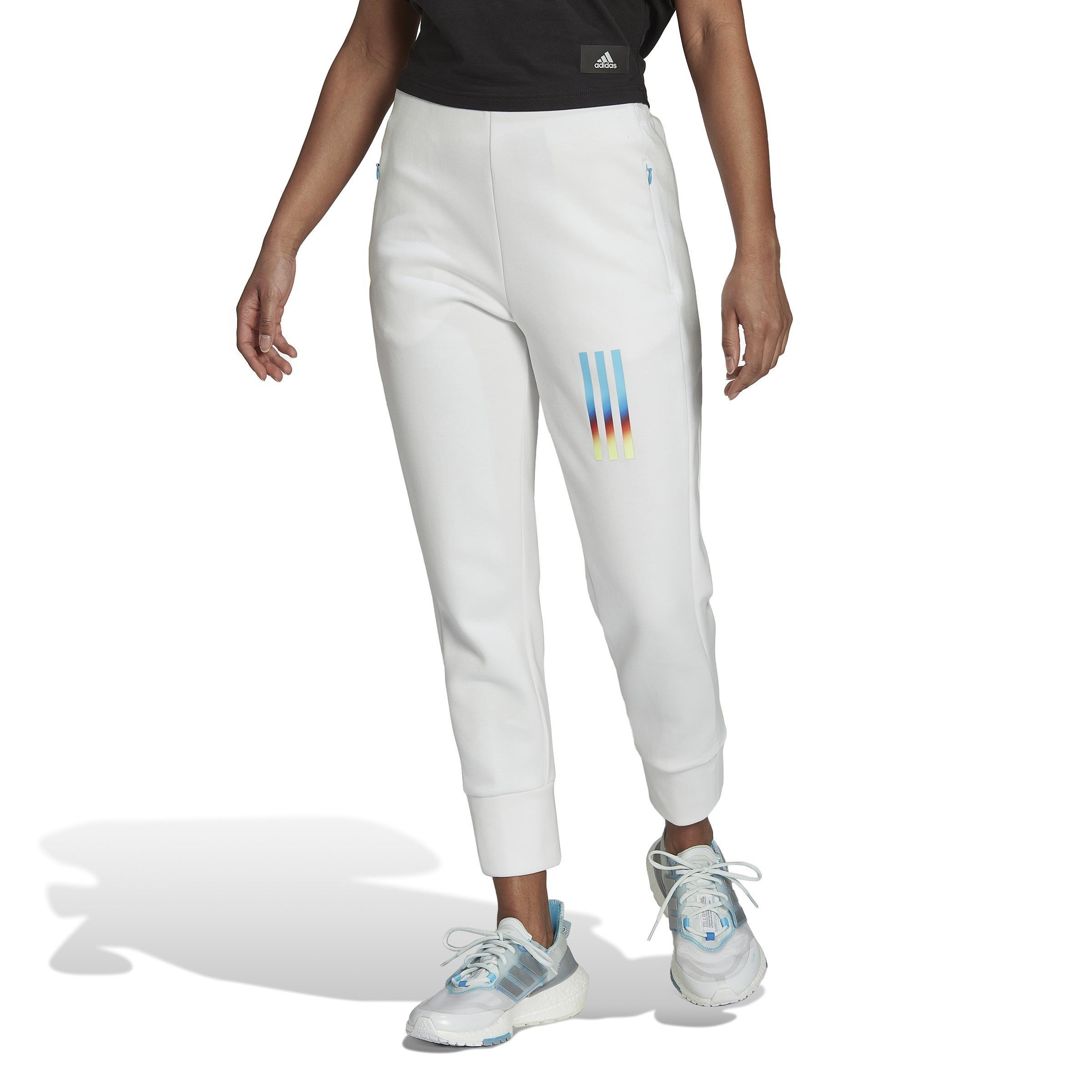 Mission Victory Slim-Fit High-Waist Tracksuit Bottoms, White, A901_ONE, large image number 6