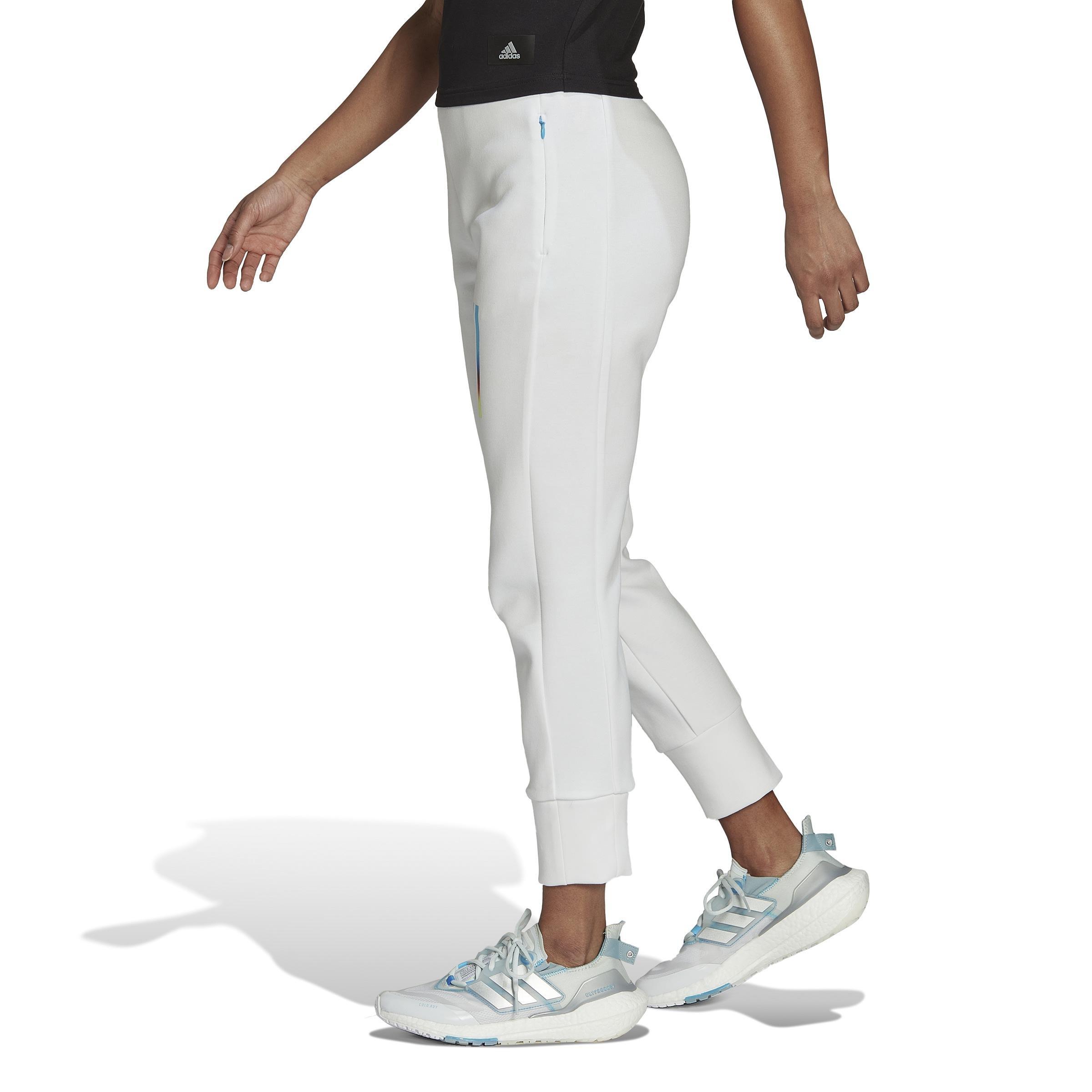 Mission Victory Slim-Fit High-Waist Tracksuit Bottoms, White, A901_ONE, large image number 8