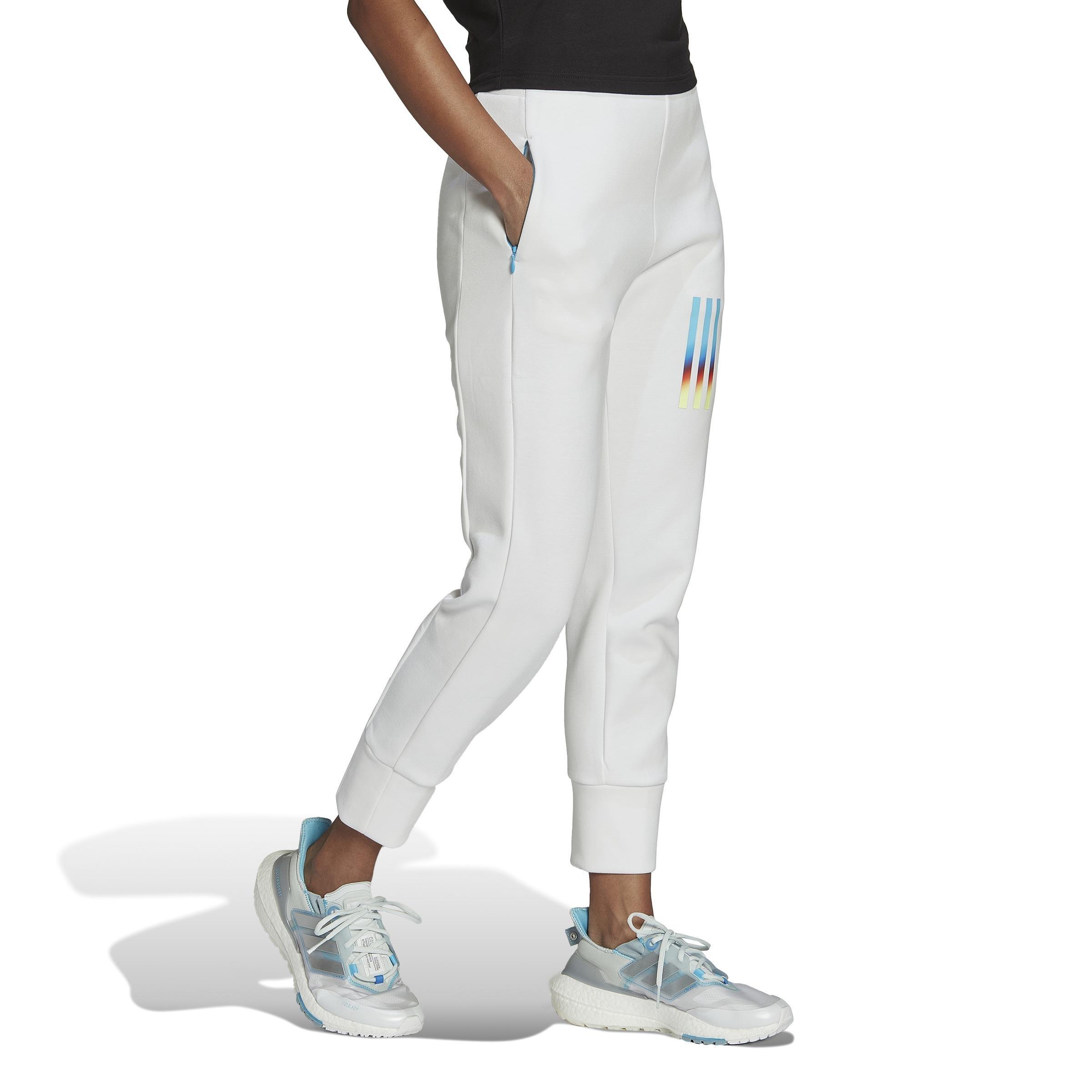 Mission Victory Slim-Fit High-Waist Tracksuit Bottoms, White, A901_ONE, large image number 13