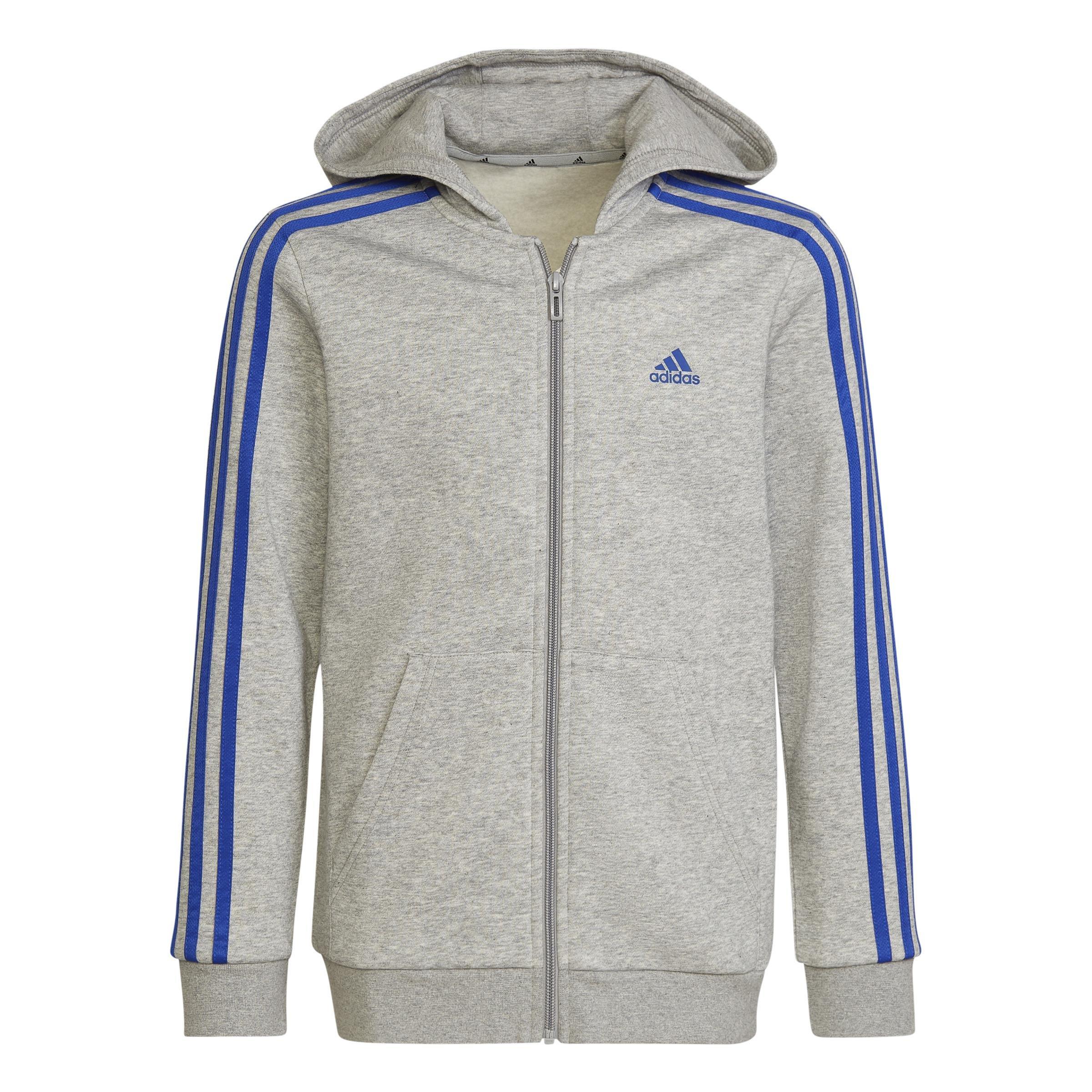 Kids Essentials 3-Stripes Hoodie, Grey, A901_ONE, medium