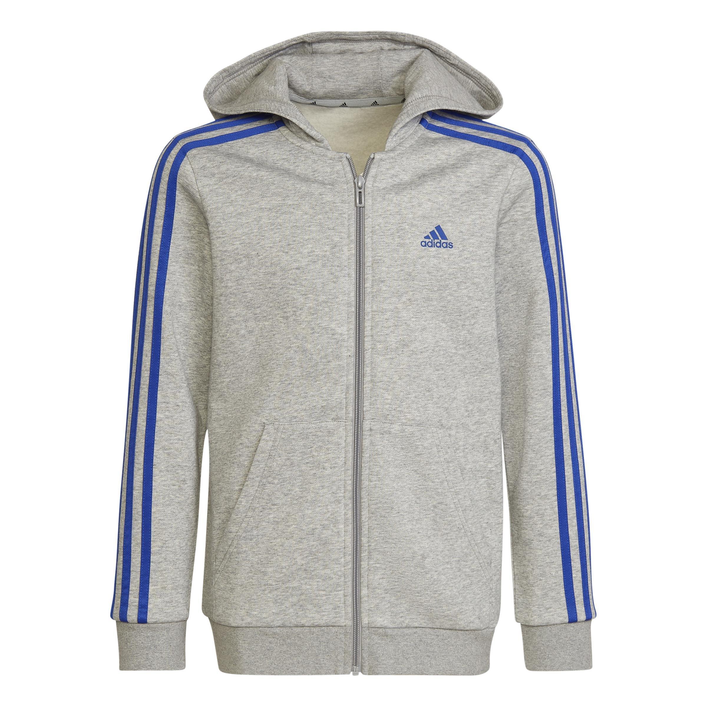 Kids Essentials 3-Stripes Hoodie, Grey, A901_ONE, medium