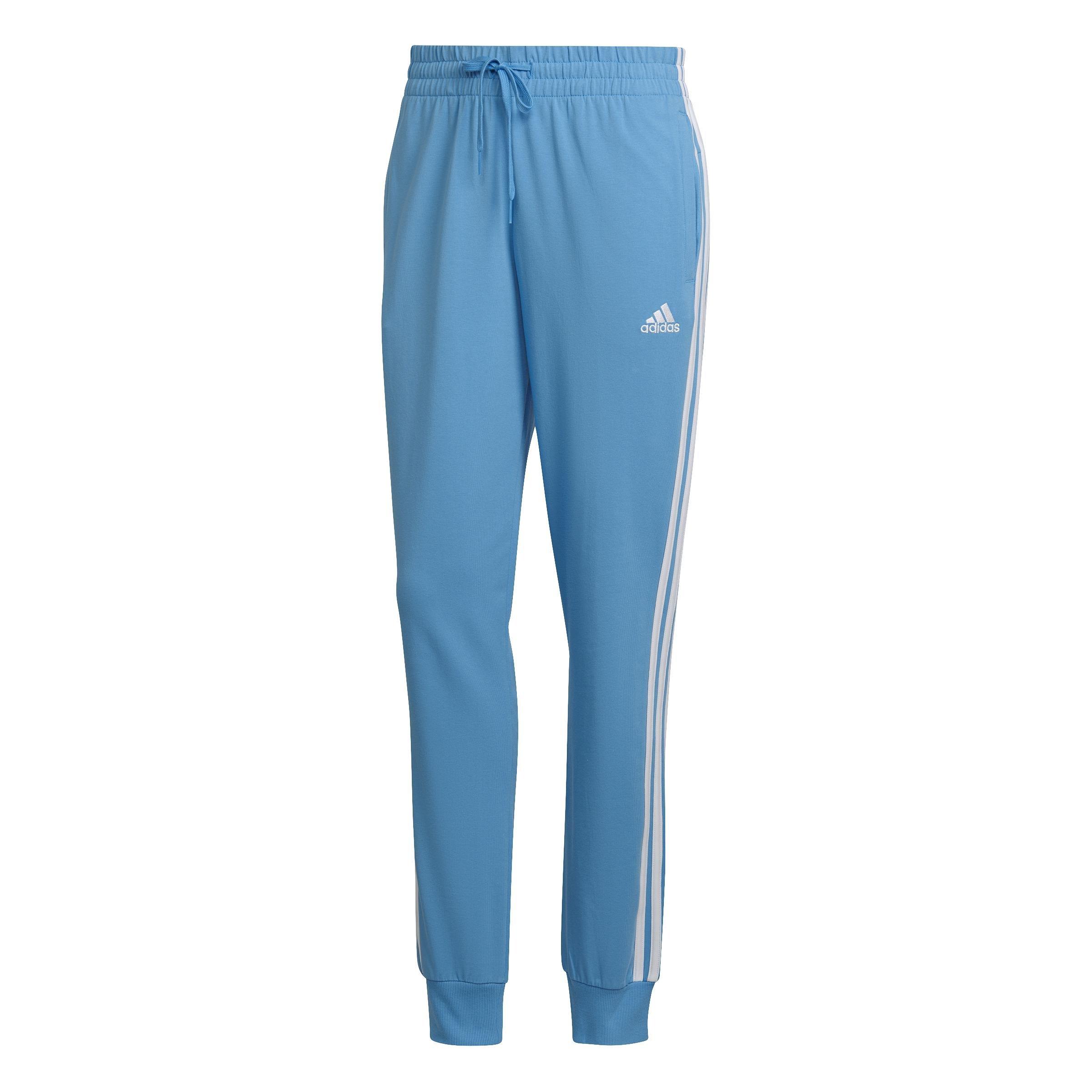 Essentials Single Jersey 3-Stripes Joggers, Blue, A901_ONE, medium